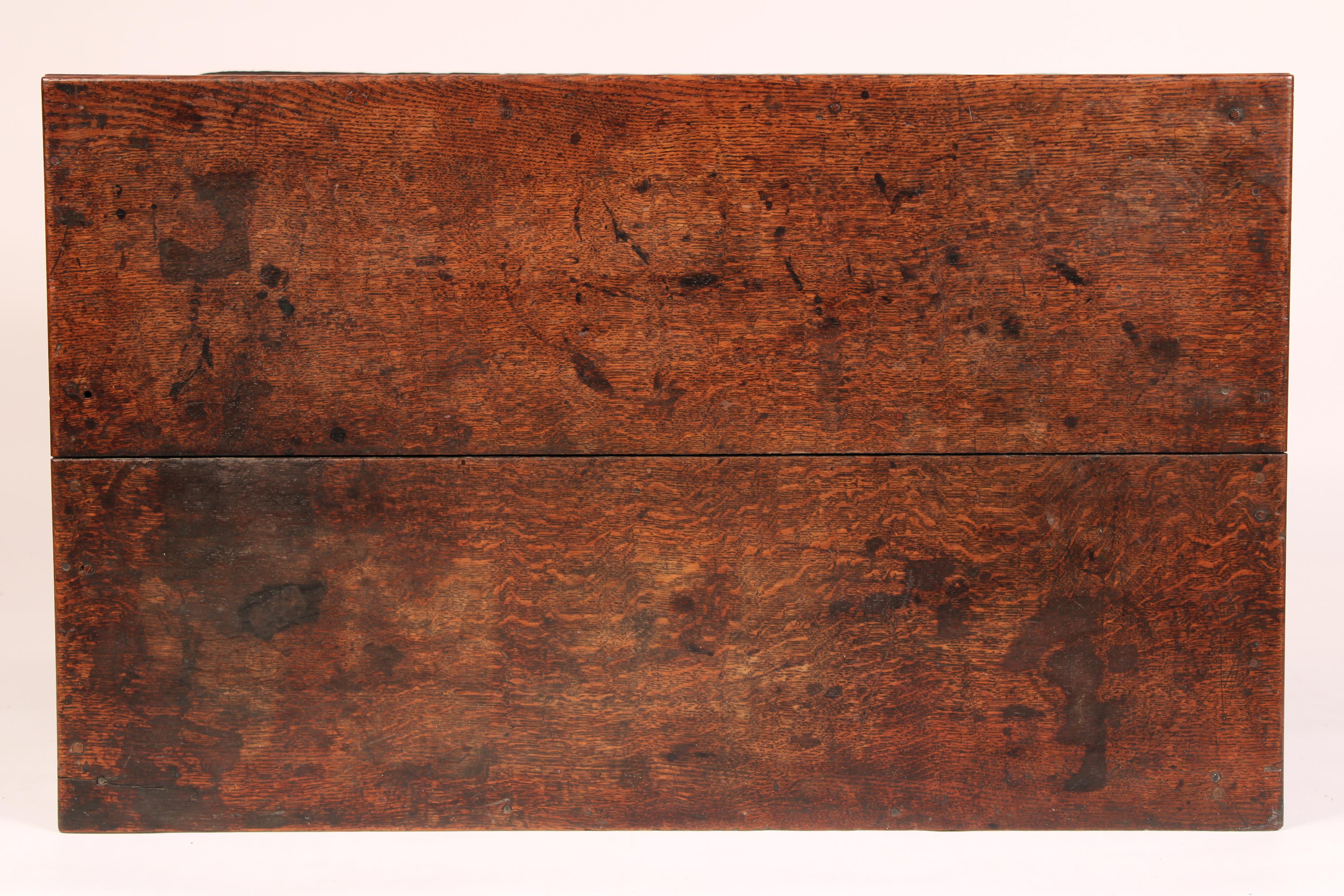 Brass Charles II Oak Chest of Drawers For Sale