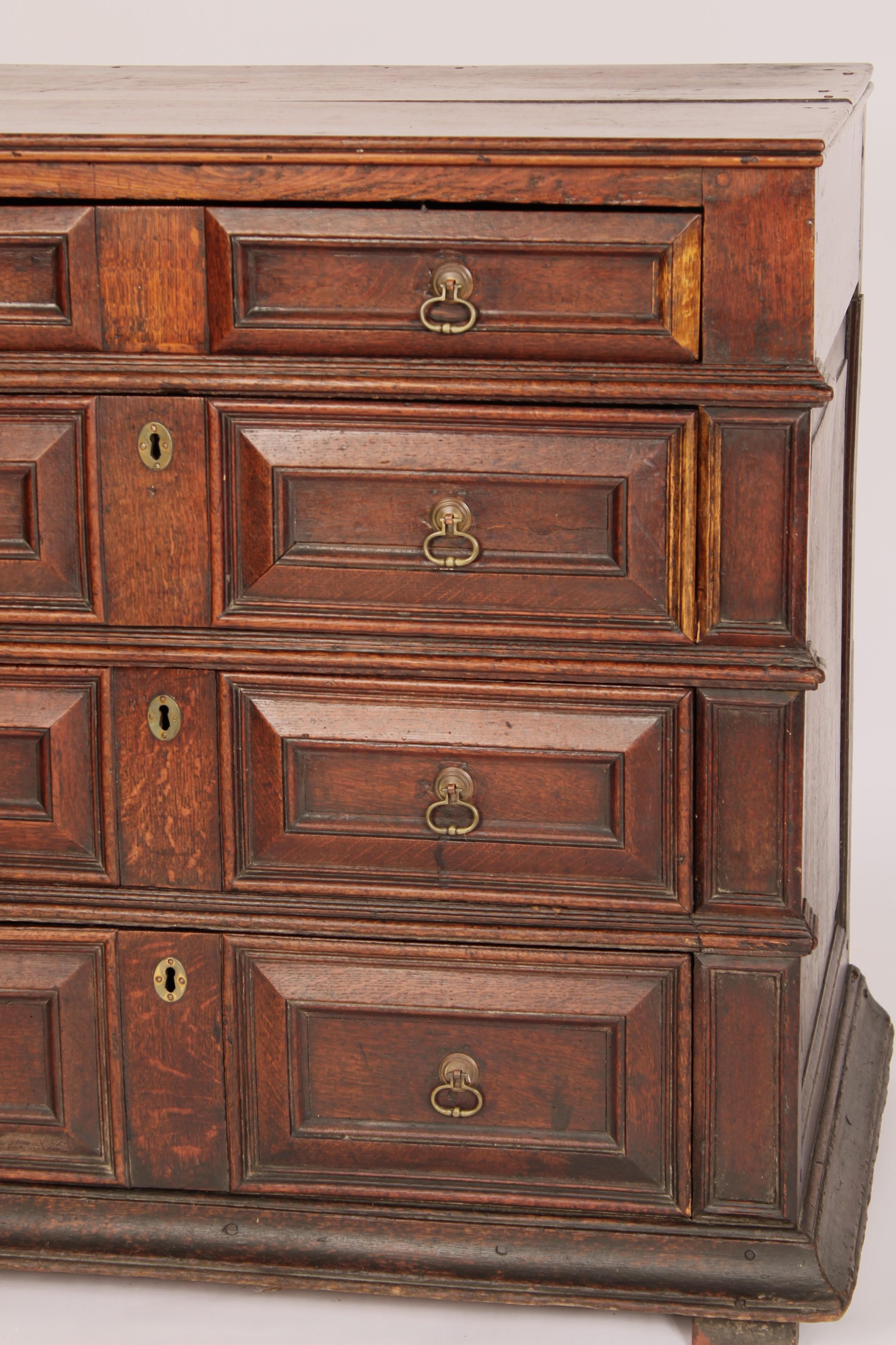 Charles II Oak Chest of Drawers For Sale 1