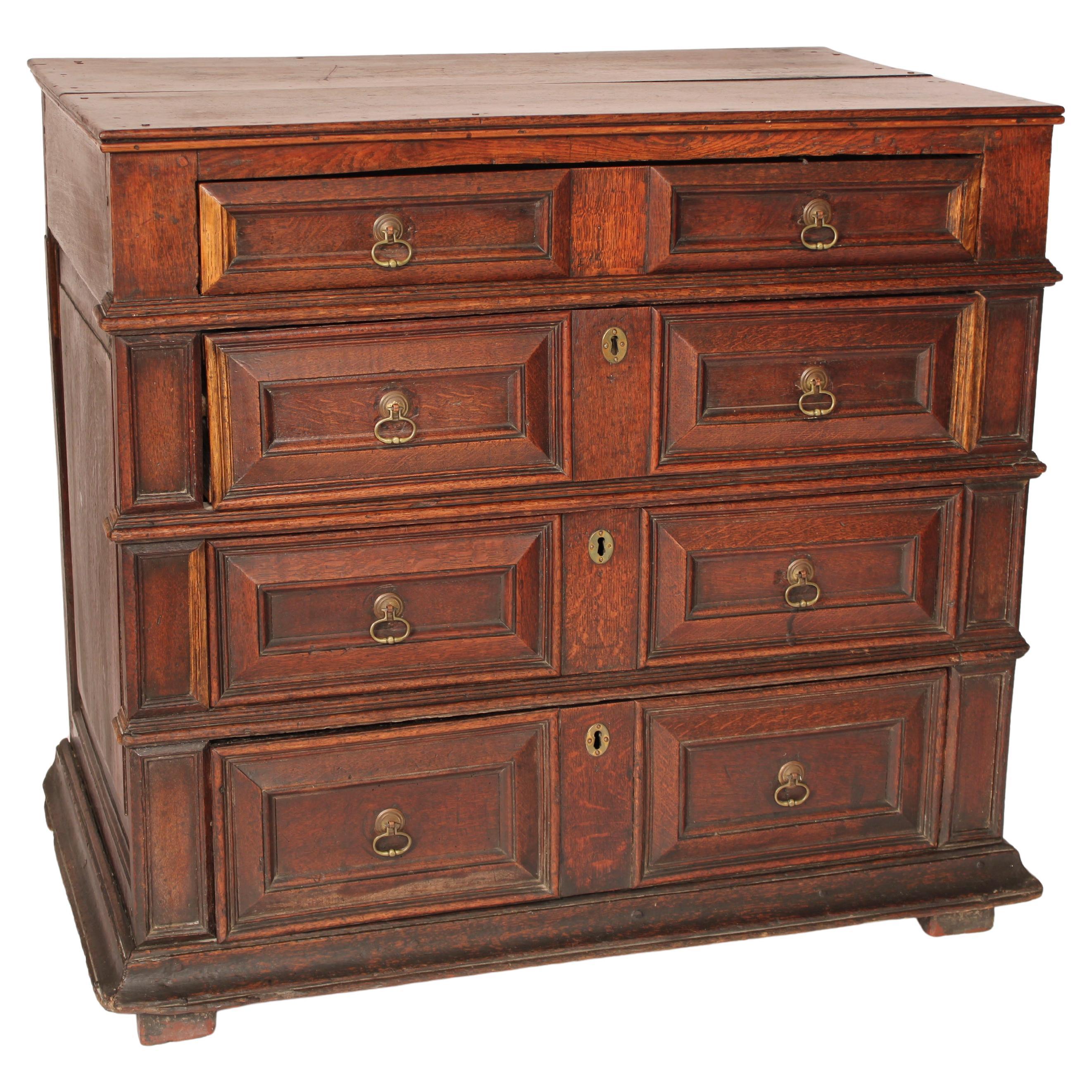 Charles II Oak Chest of Drawers For Sale