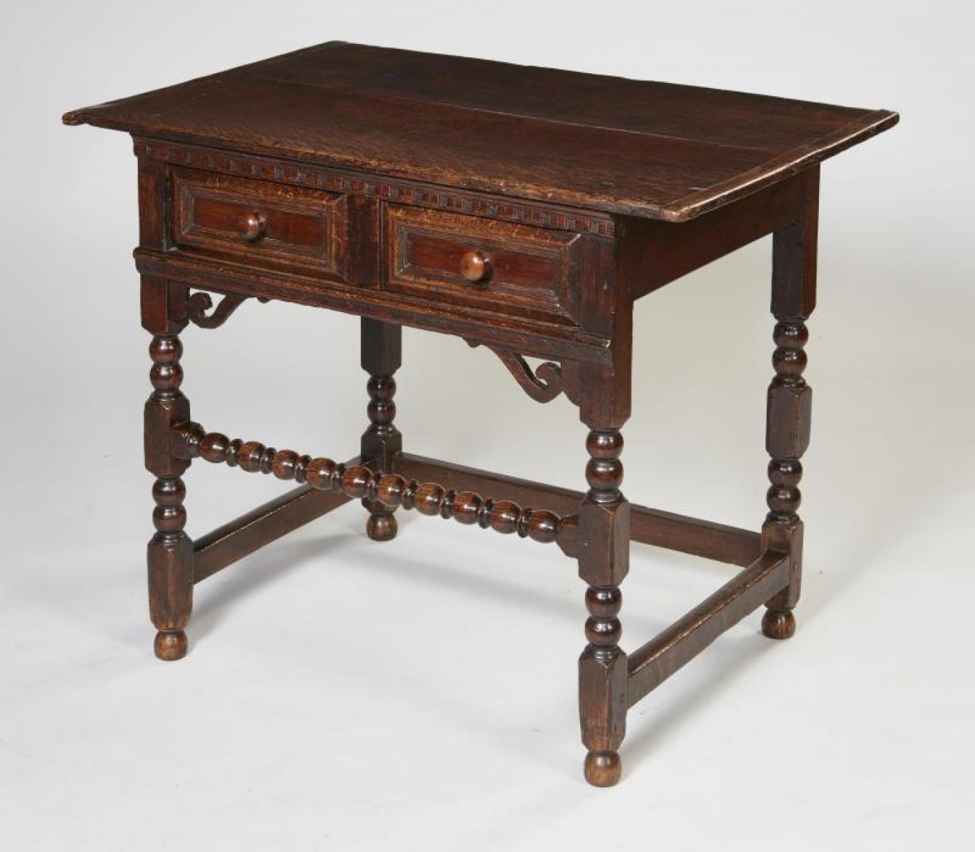 British Charles II Oak Side Table For Sale