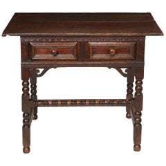 Antique Charles II Oak Side Table