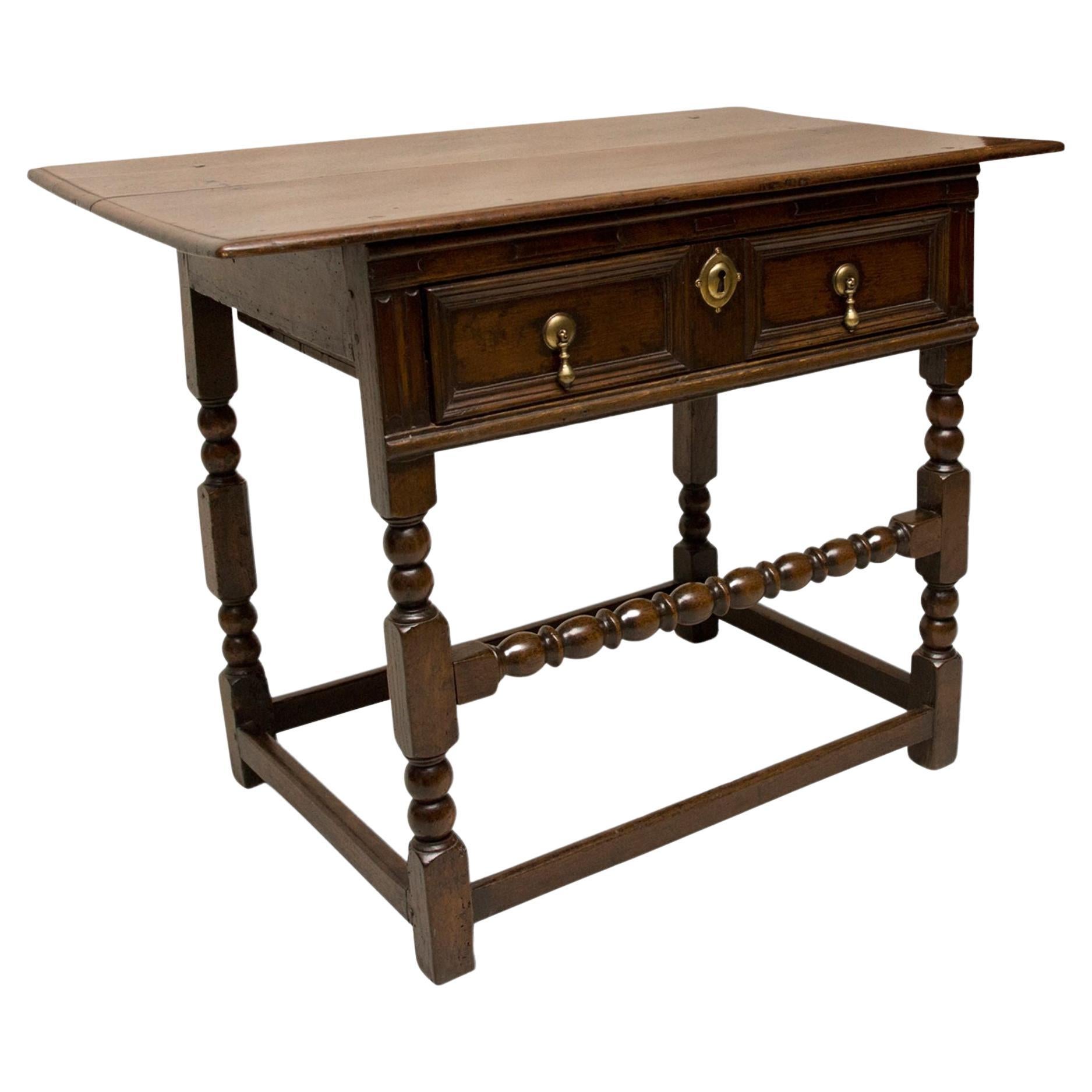 Charles II Oak Side Table For Sale
