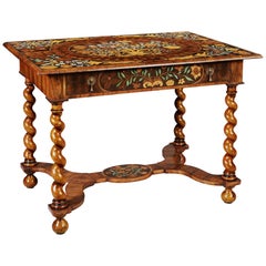 Antique Charles II Olive Oyster Floral Marquetry Table