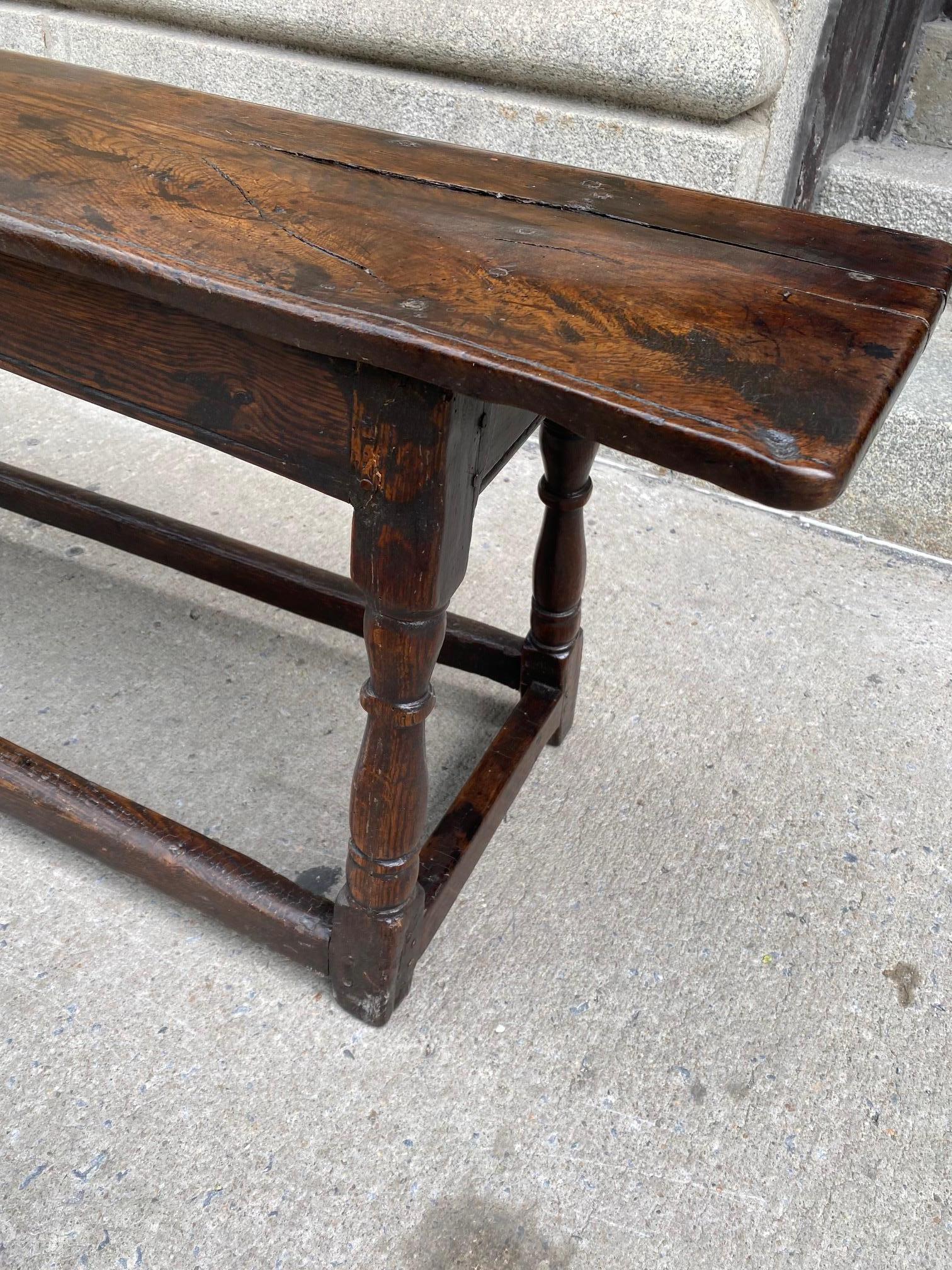 Charles II Period Oak Long Bench For Sale 5