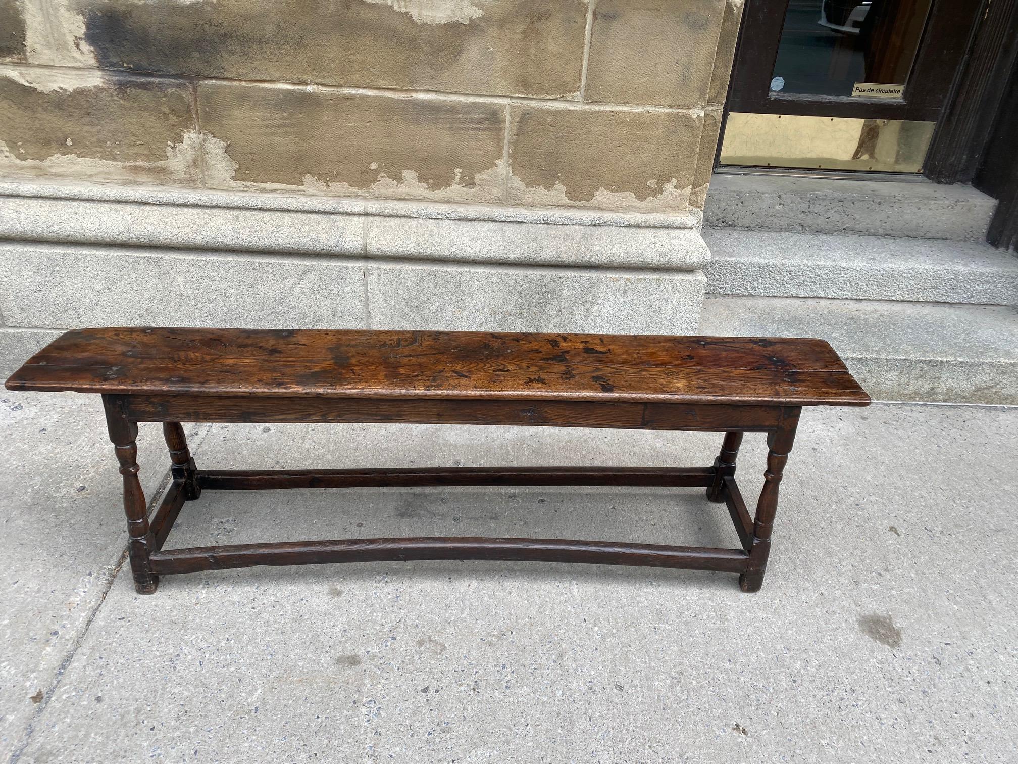 Charles II Period Oak Long Bench For Sale 6