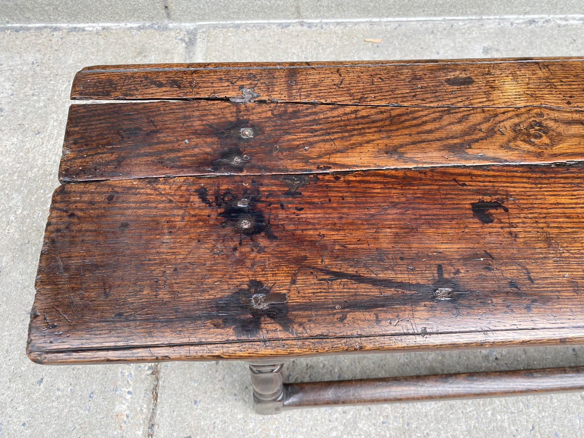 Late 17th Century Charles II Period Oak Long Bench For Sale