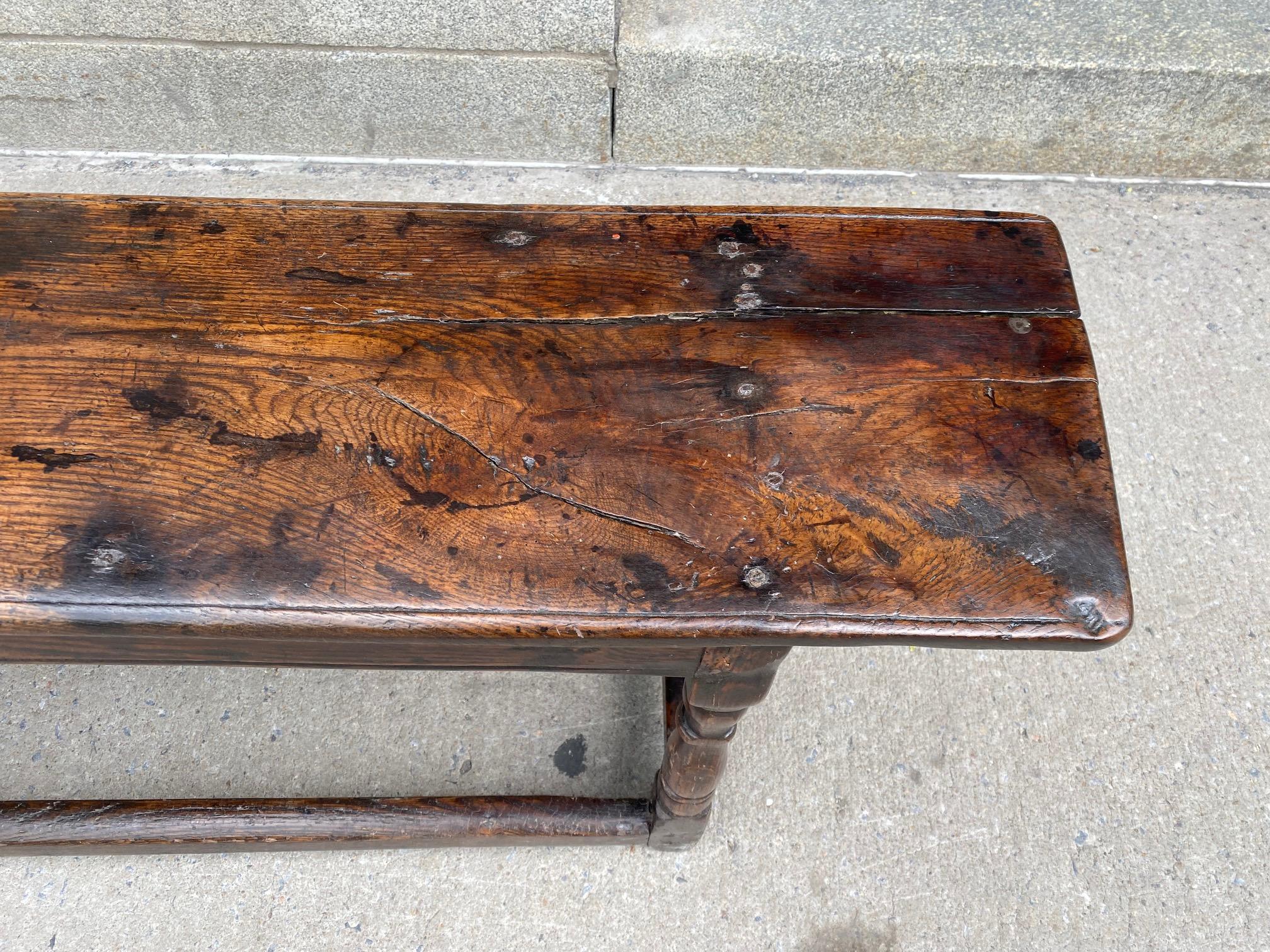 Charles II Period Oak Long Bench For Sale 2