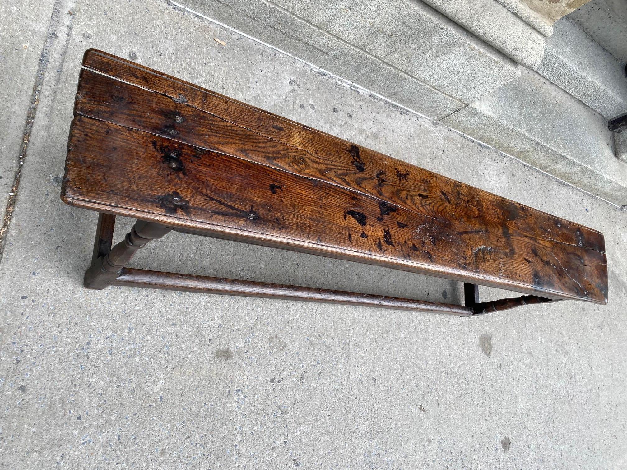 Charles II Period Oak Long Bench For Sale 3