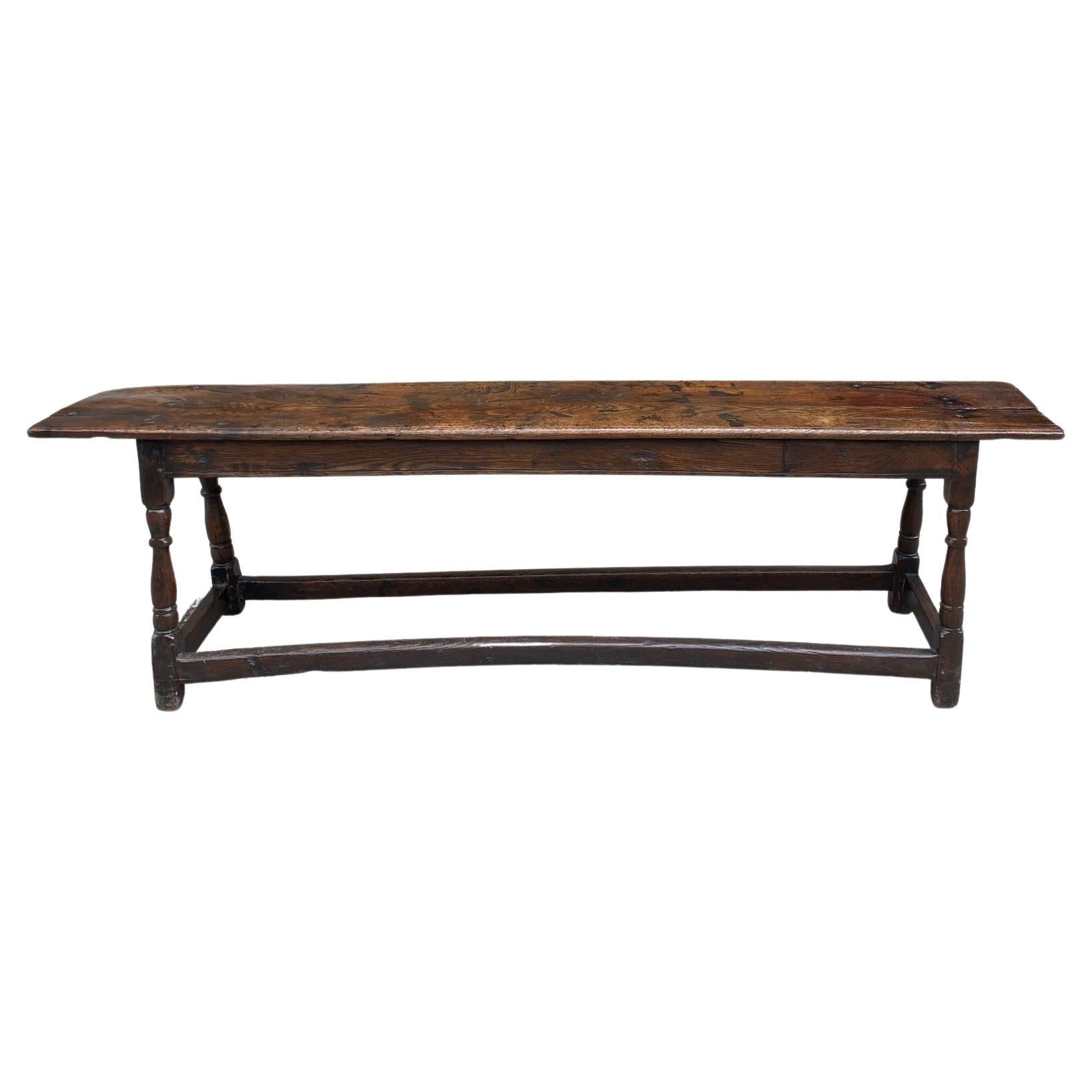 Charles II Period Oak Long Bench For Sale
