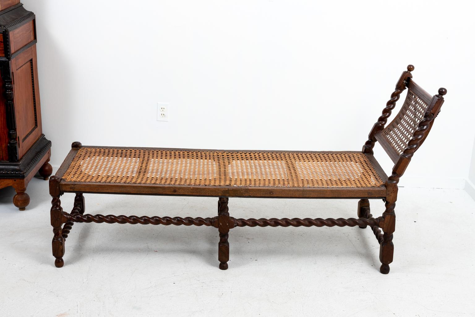 20th Century Charles II Style Caned Day Bed