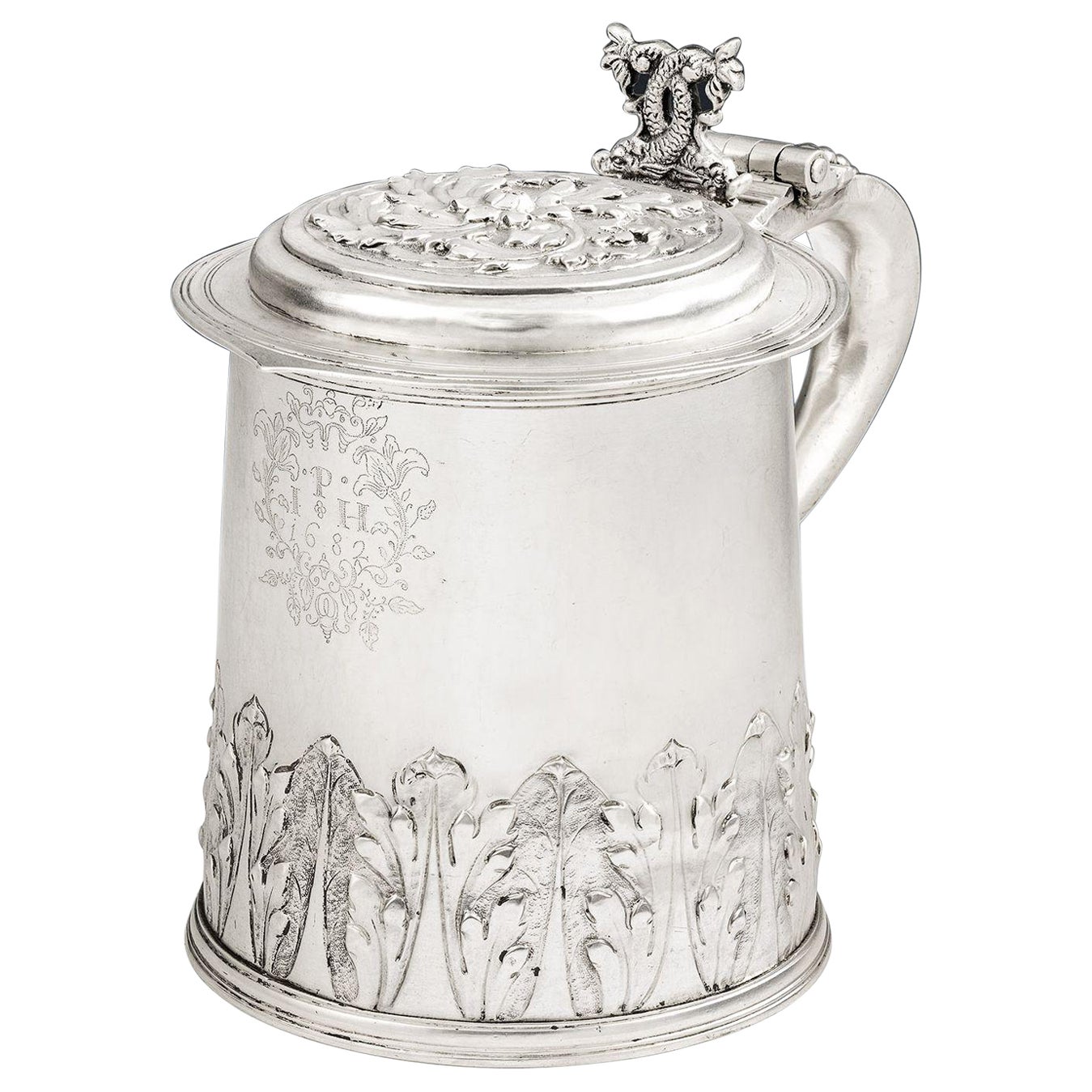 Charles II Tankard and Cover Made in London by John Duck, 1681