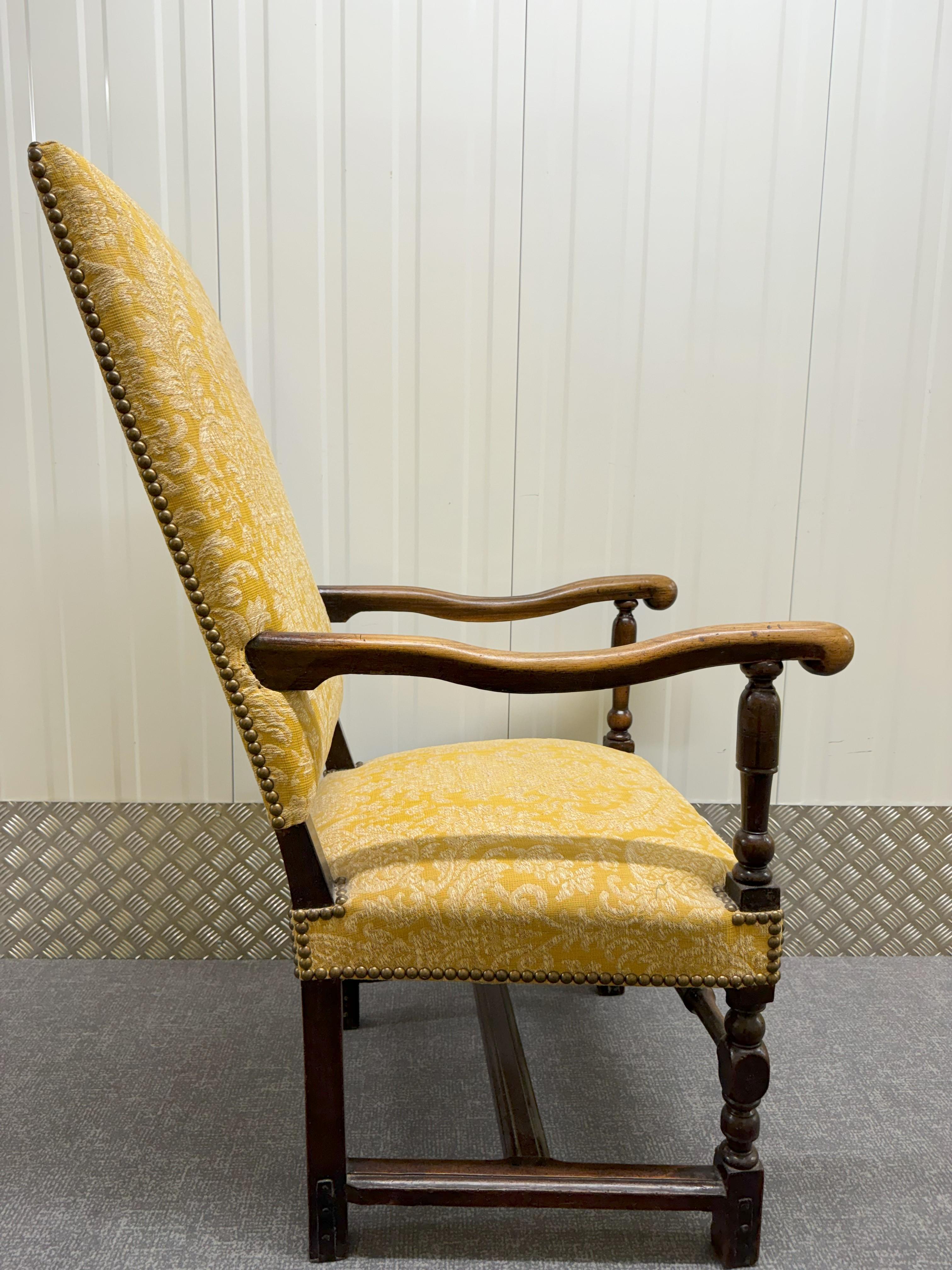 British Charles II  Walnut Elbow Chair  For Sale