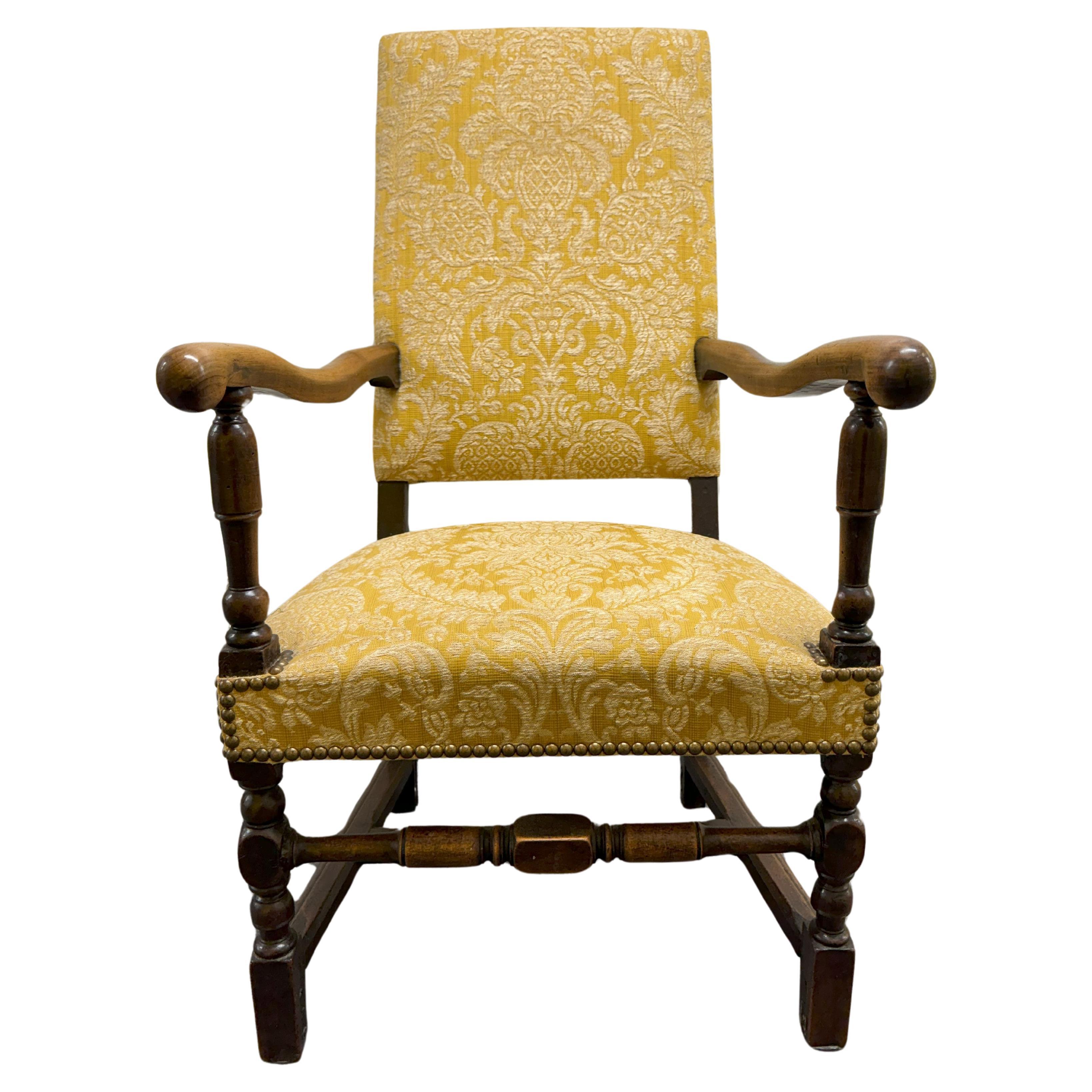 Charles II  Walnut Elbow Chair  For Sale