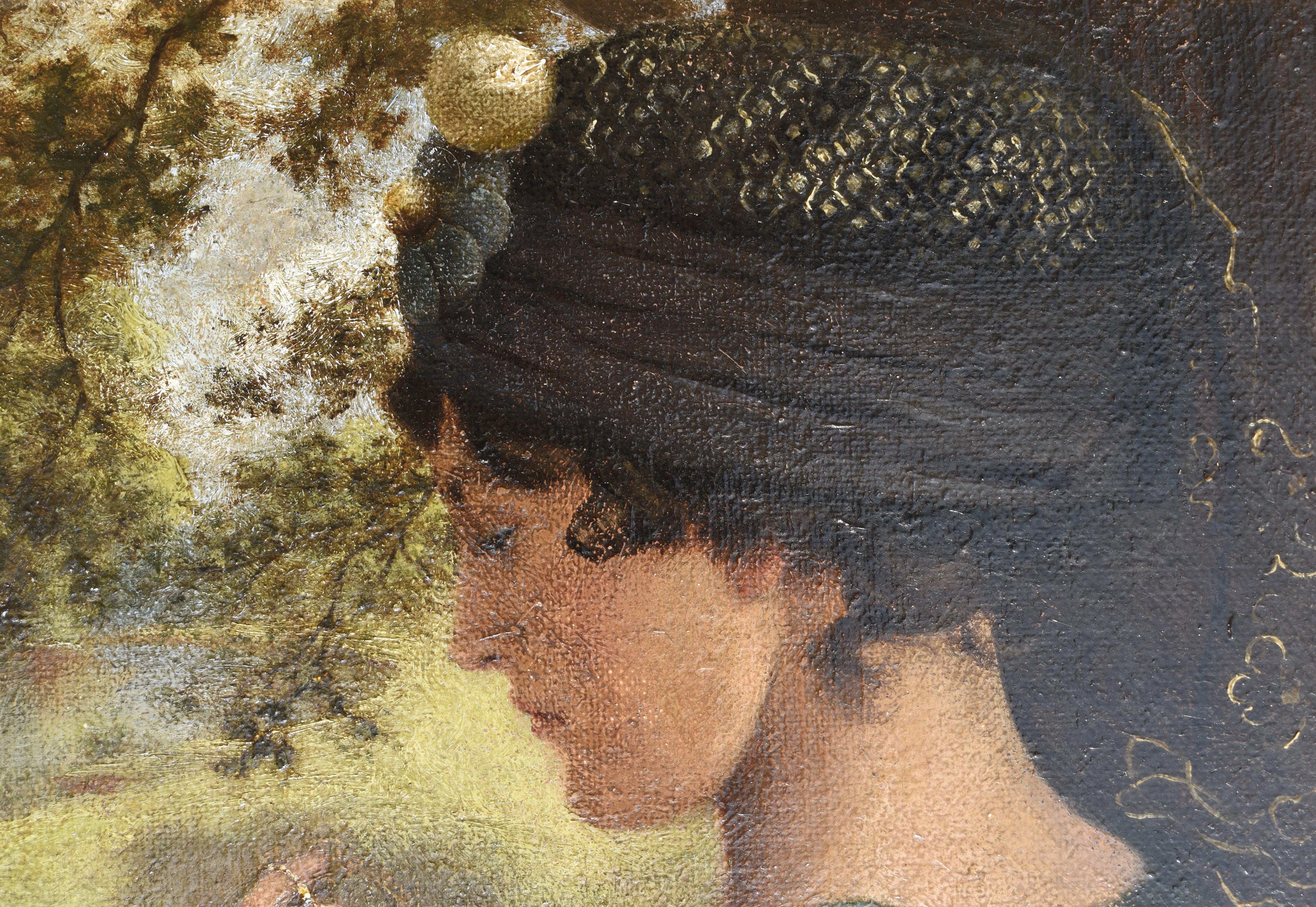 J. Charles Walker (1828-1924) Pittura ad olio di ispirazione pre raffaellesca - Painting Preraffaellita di Charles J Walker