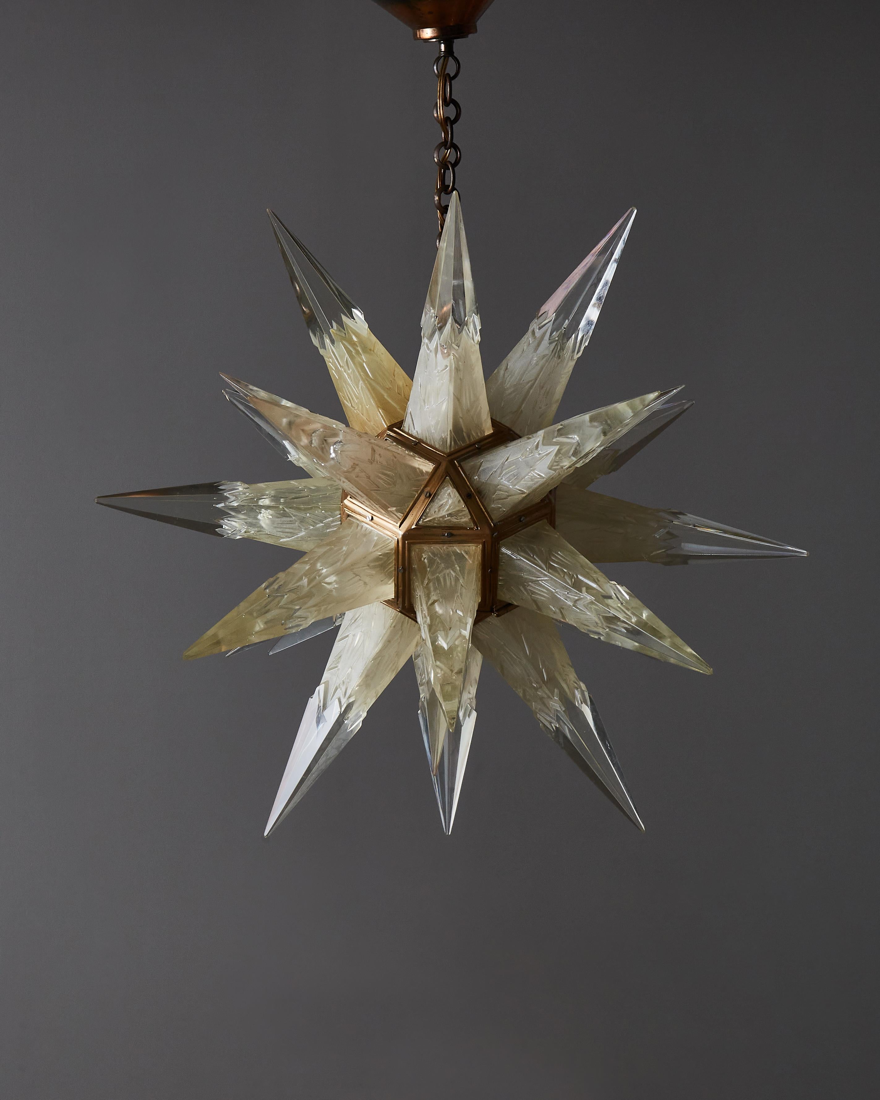 glass star chandelier