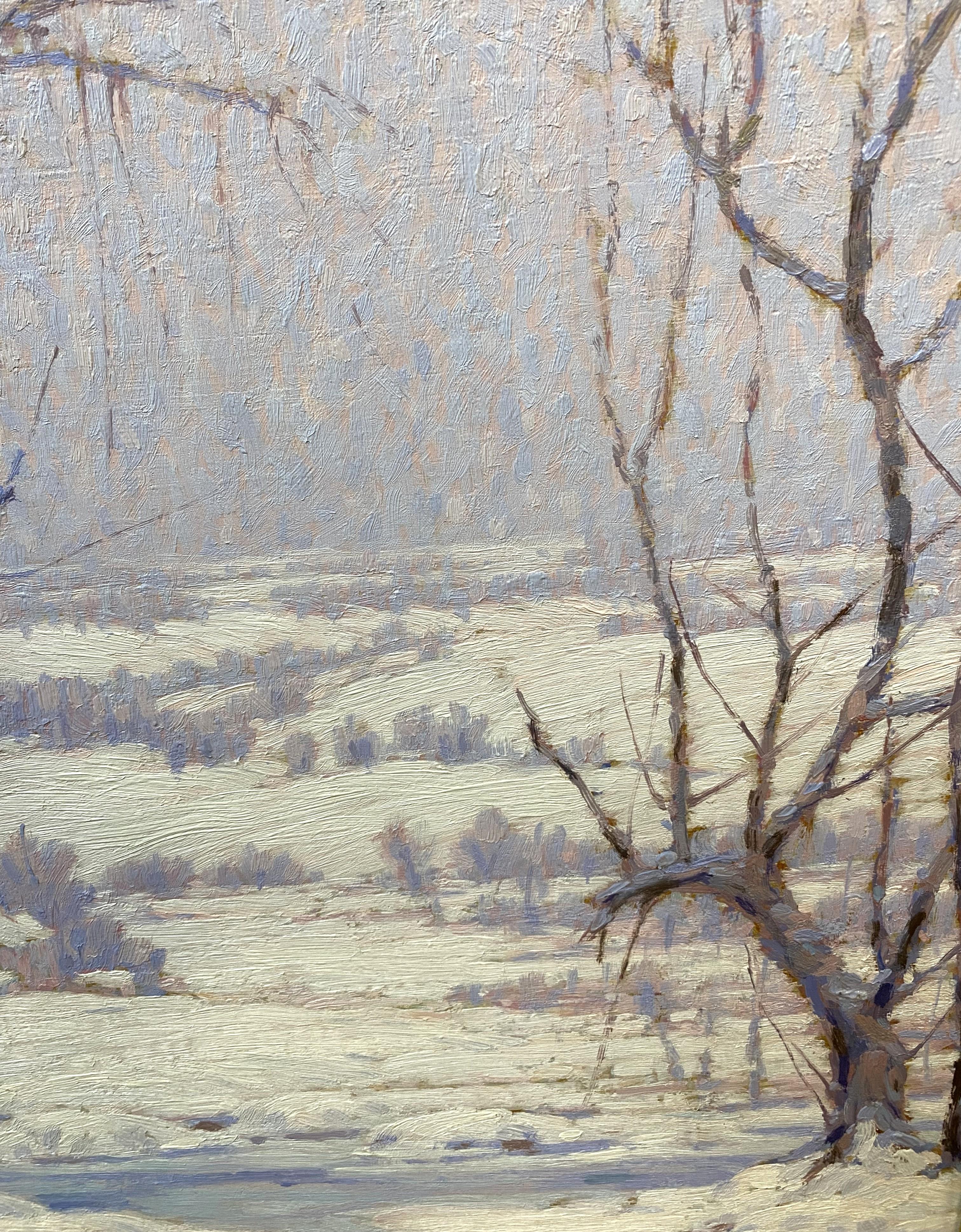 Winter Landscape - Brown Landscape Painting by Charles Jacob Jung