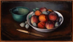 Charles Jacquemot (1879-1945). Pêches et amandes. Huile sur toile. Signed.