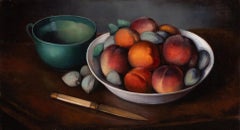 Charles Jacquemot (1879-1945). Pêches et amandes. Huile sur toile. Signed.