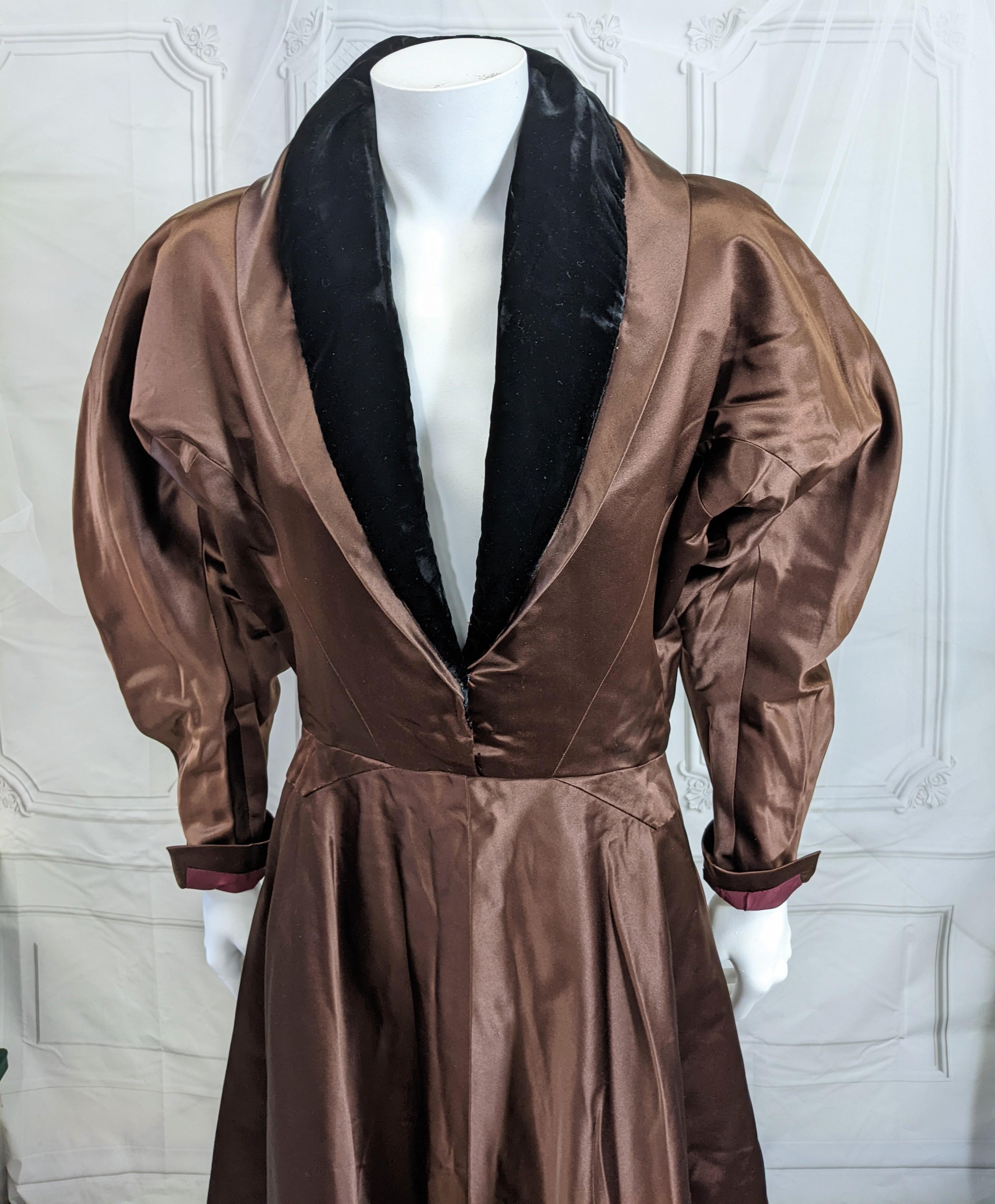Charles James Brown Vestido de cóctel de terciopelo negro satinado en venta 6