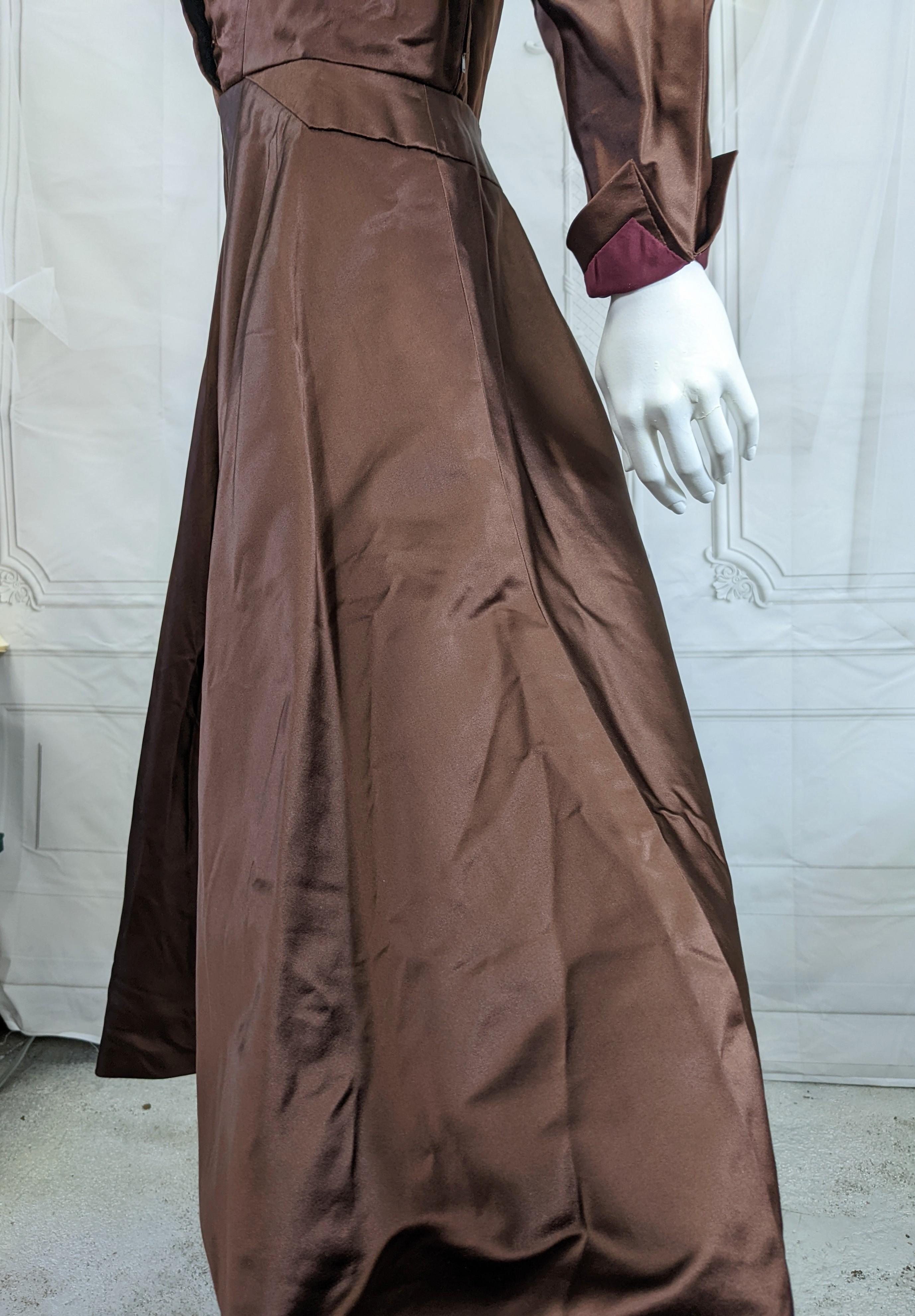 Charles James Brown Vestido de cóctel de terciopelo negro satinado en venta 8