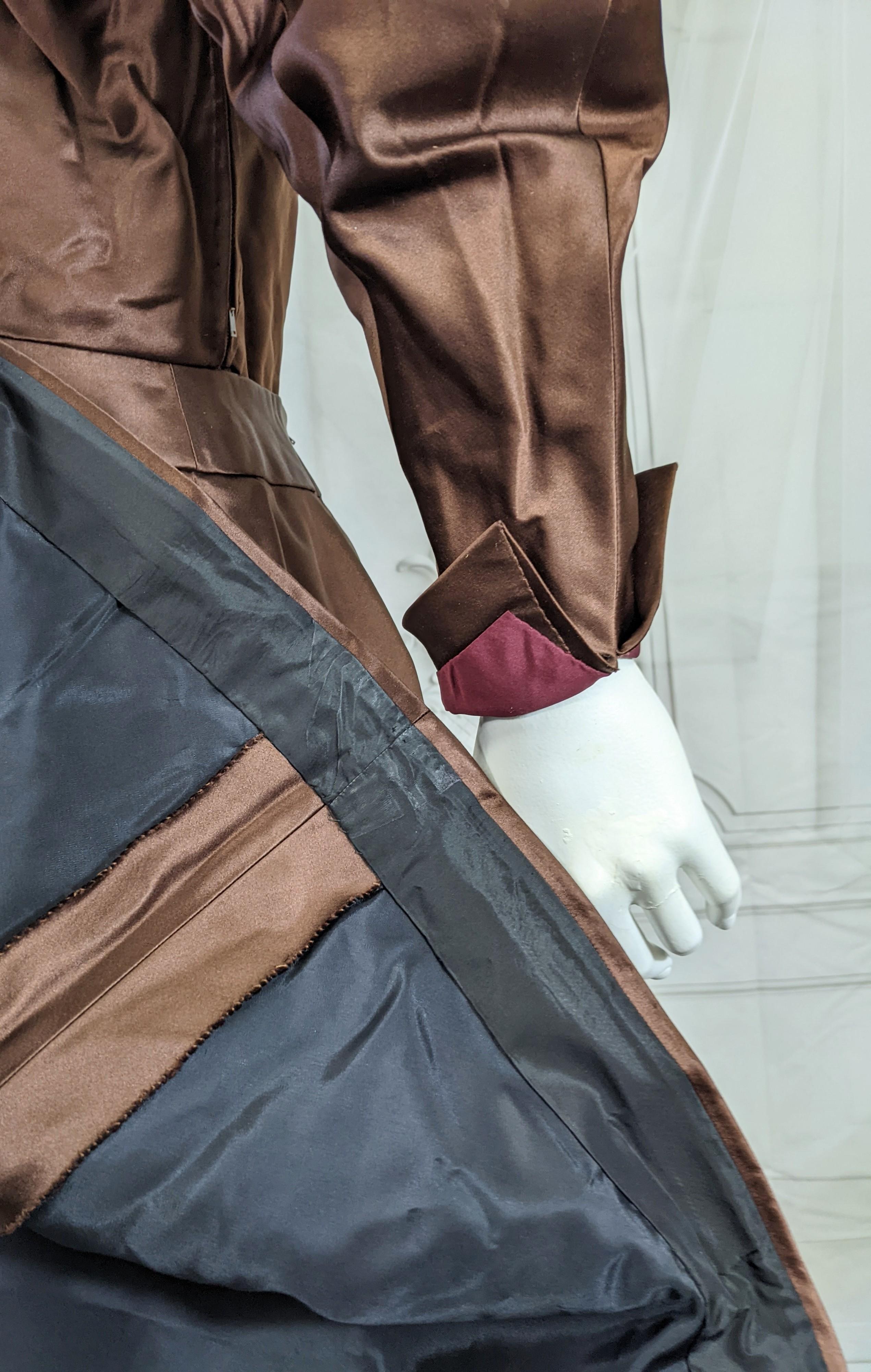Charles James Brown Vestido de cóctel de terciopelo negro satinado en venta 13