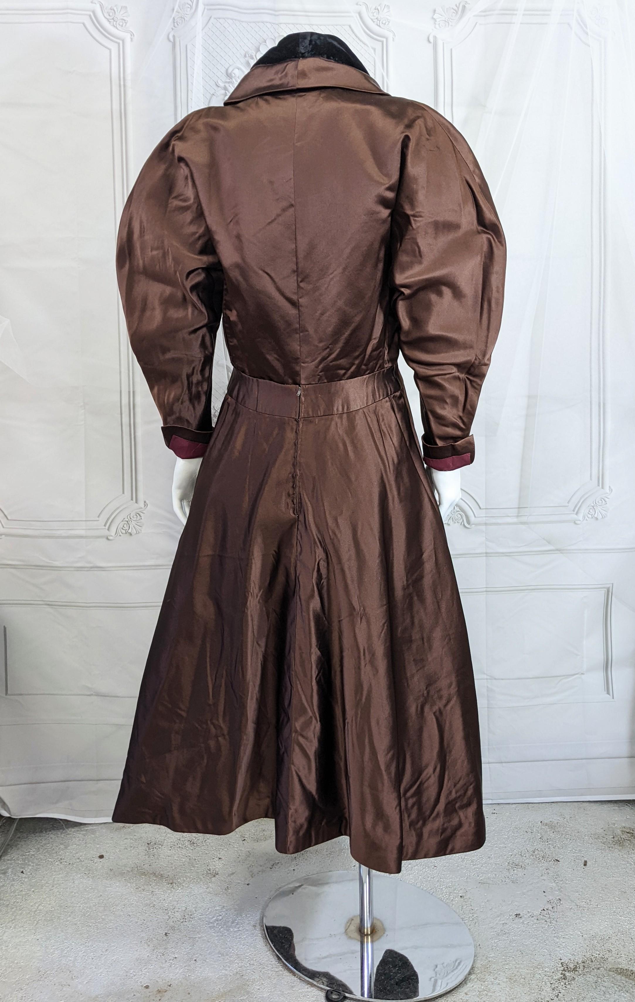 De las mujeres Charles James Brown Vestido de cóctel de terciopelo negro satinado en venta