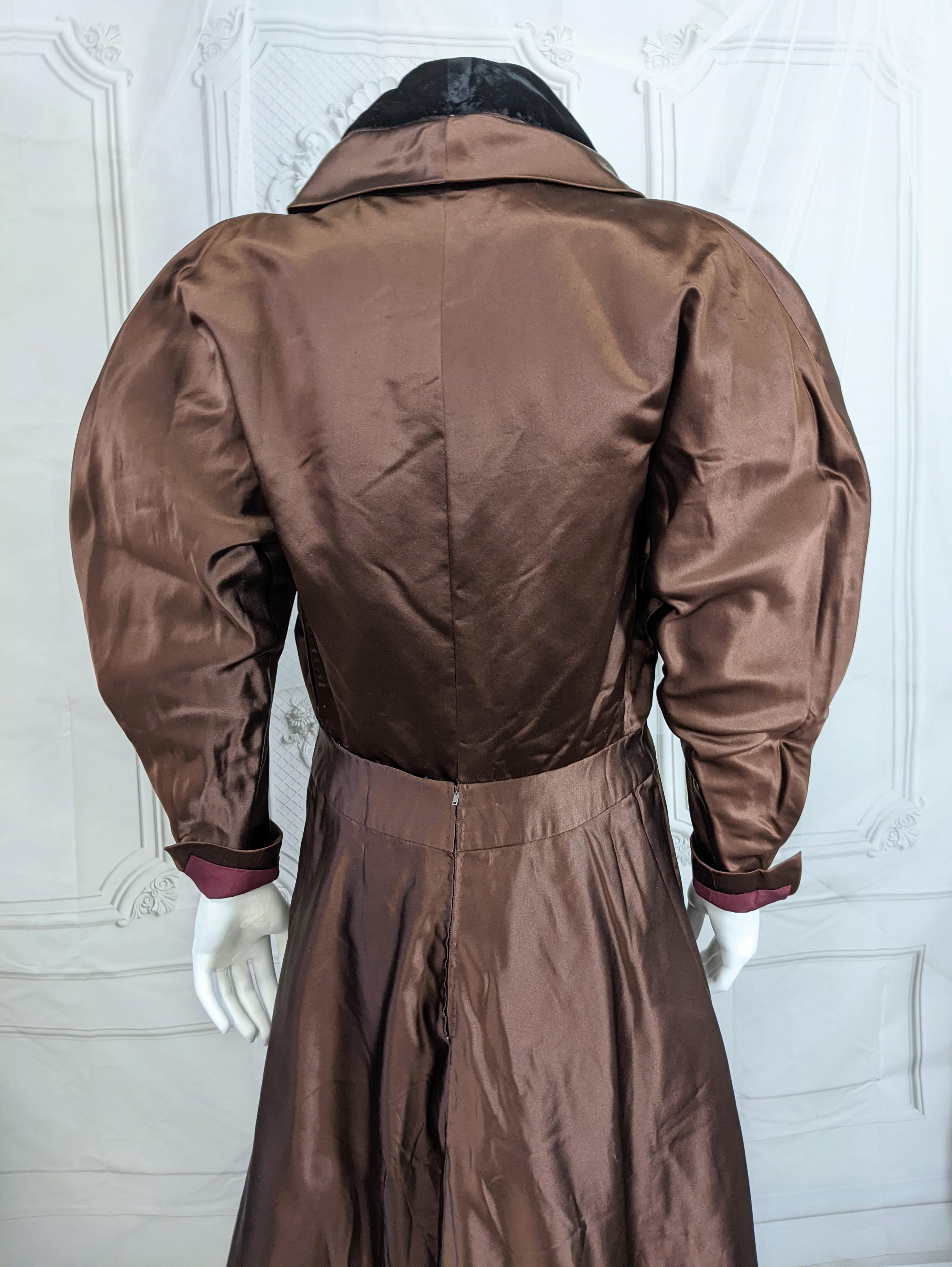 Charles James Brown Vestido de cóctel de terciopelo negro satinado en venta 1