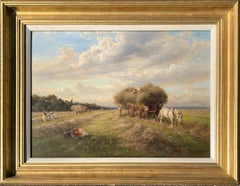 English 19th century Victorian Summertime Harvest landscape