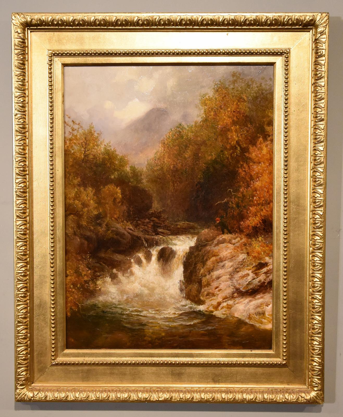 Ölgemälde von Charles James Parry „Ein Fluss in Nordwales“