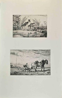 La Champagne - Gravure de Charles Jaque - années 1870