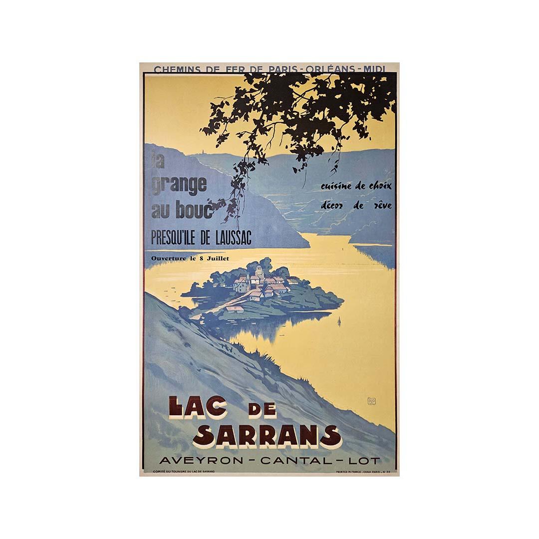 1935 Originalplakat von Alo Chemins de fer de Paris Orléans Midi Lac de Sarrans (Art déco), Print, von Charles-Jean Hallo (ALO)
