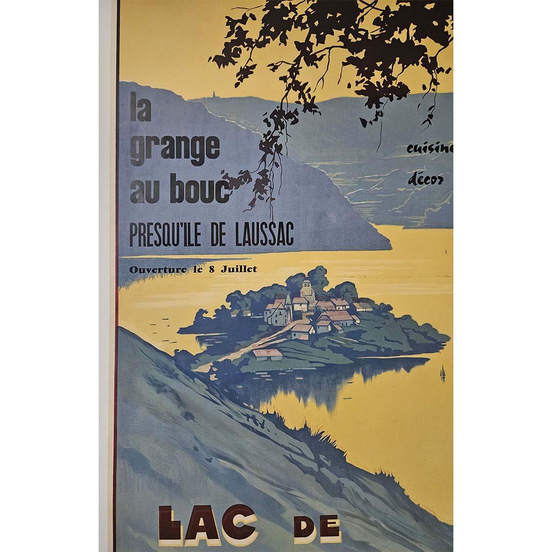1935 original poster by Alo Chemins de fer de Paris Orléans Midi Lac de Sarrans For Sale 1