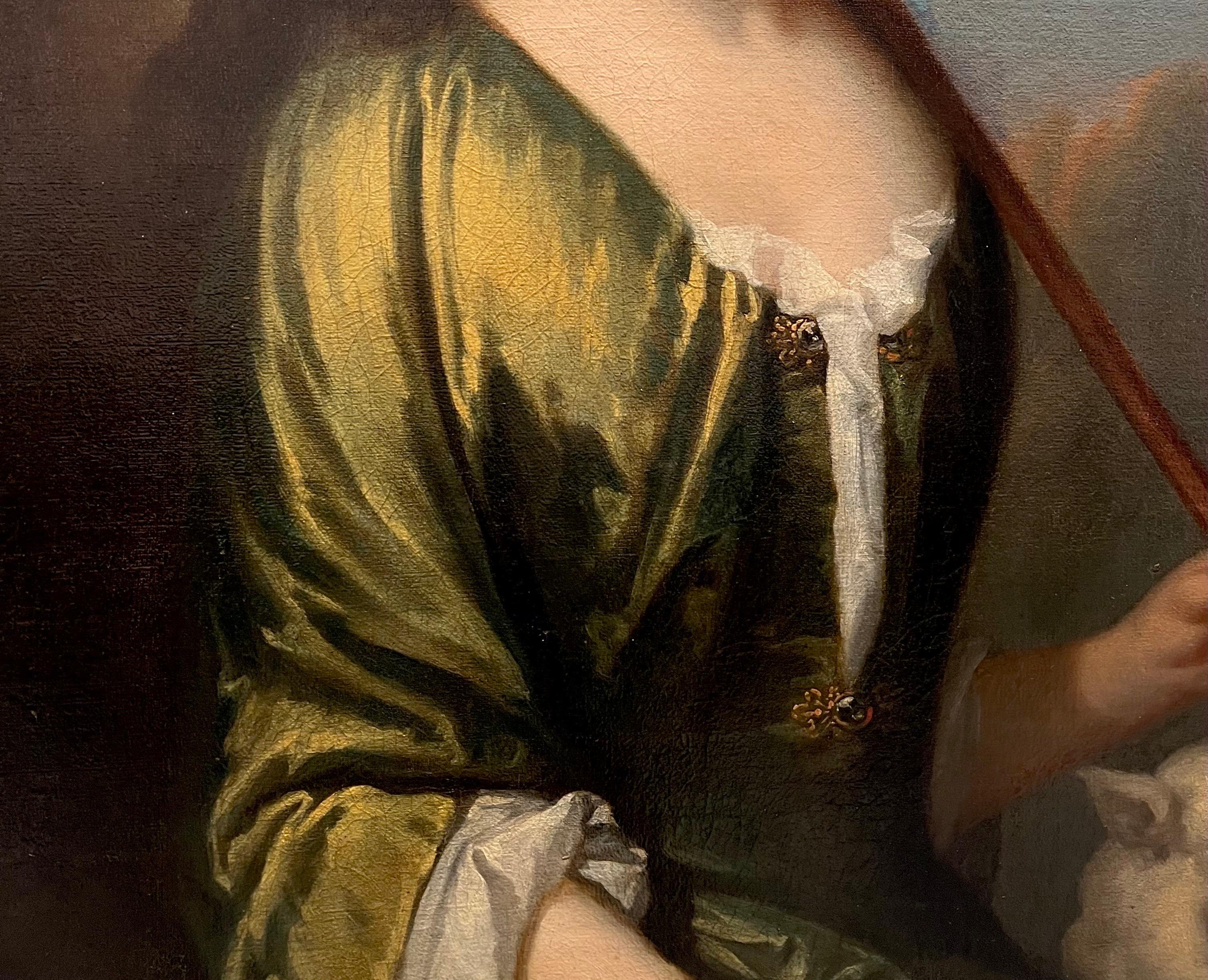 Ritratto inglese del XVIII secolo di una giovane donna in veste di pastorella 3