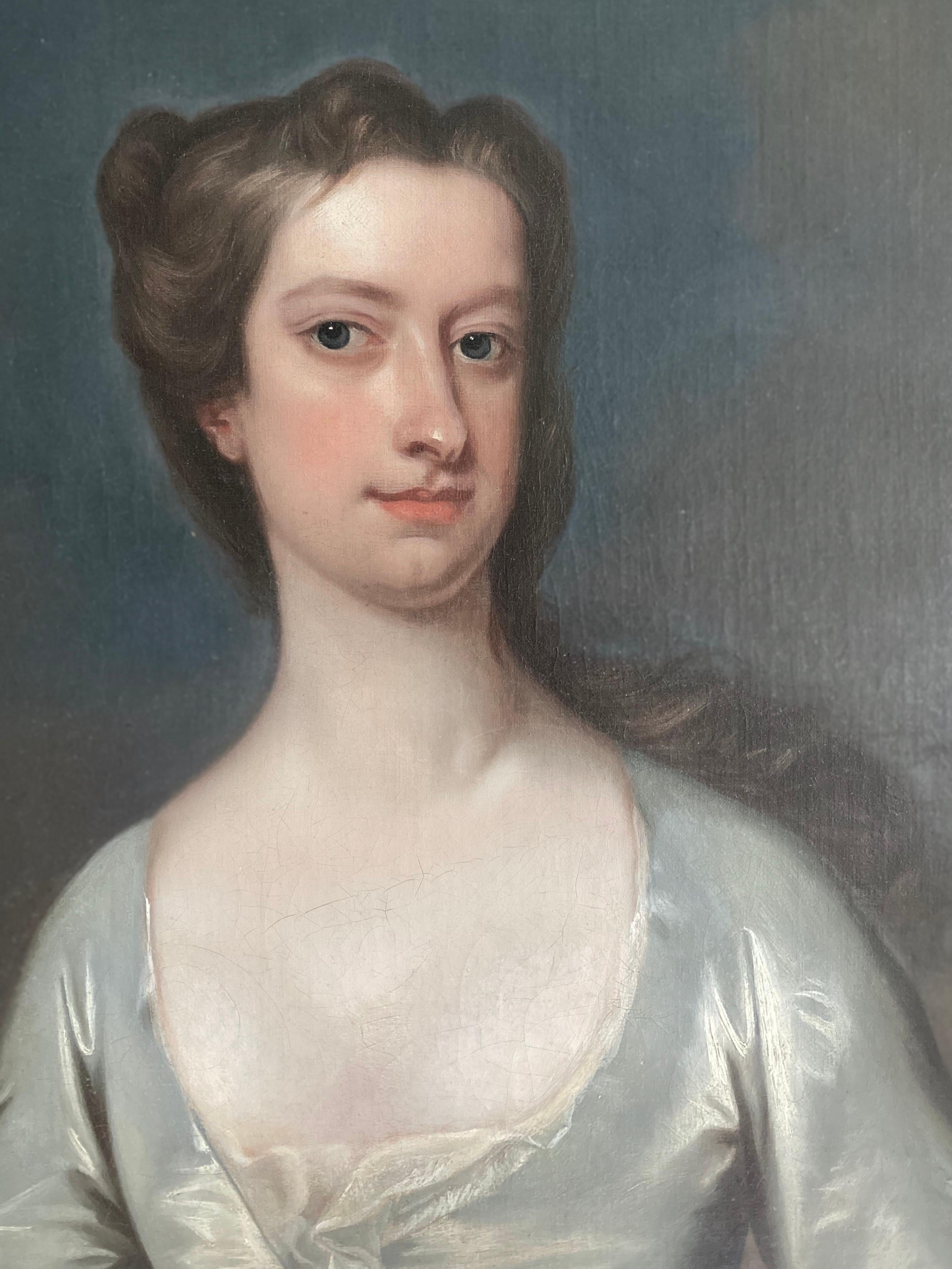 English 18th century portrait of Henrietta Pelham-Holles, Duchess of Newcastle.  - Old Masters Painting by Charles Jervas