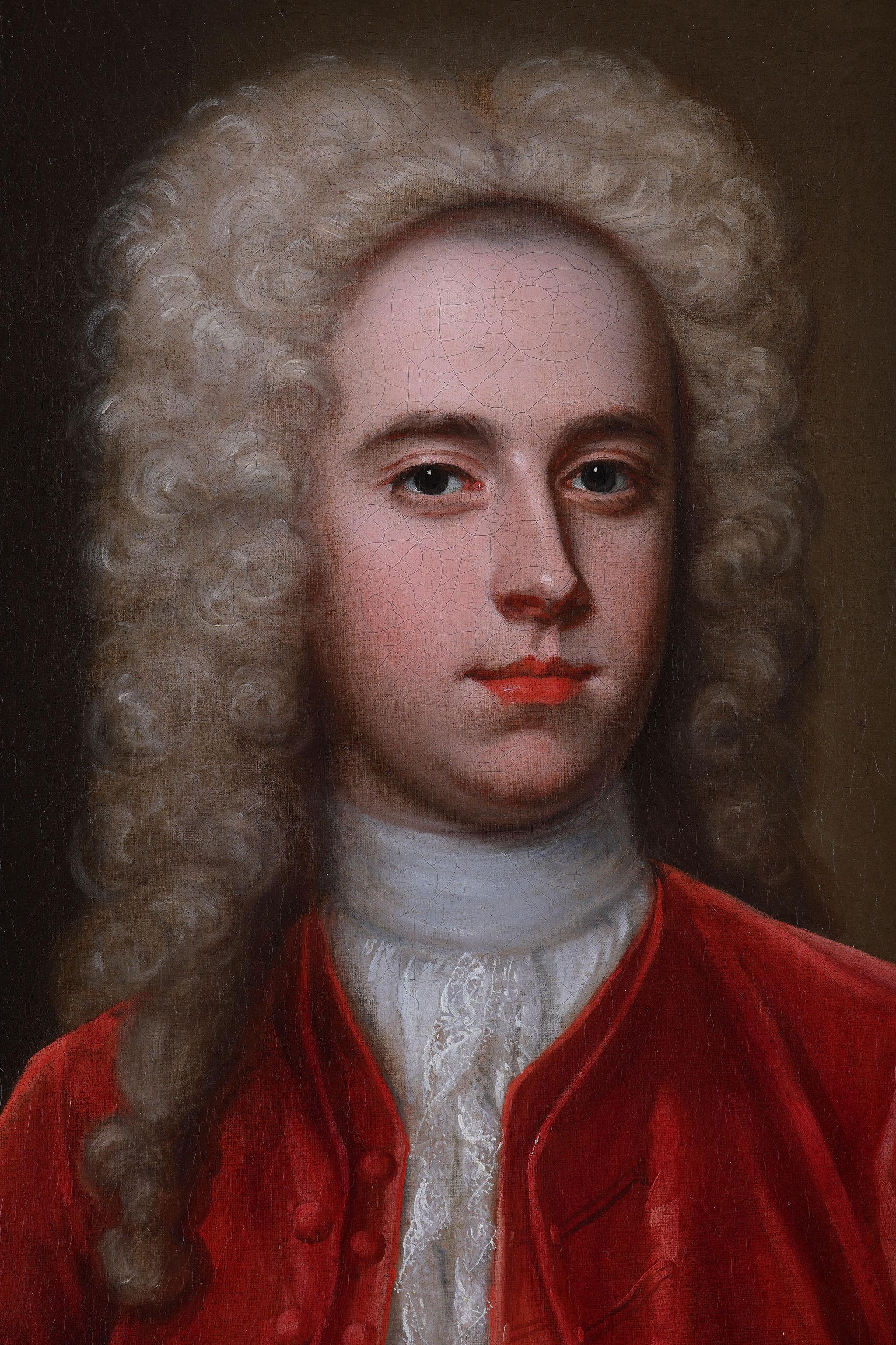 Portrait of a Man possibly Arthur Viscount Irwin, Temple Newsam Oil on canvas - English School Painting by Charles Jervas