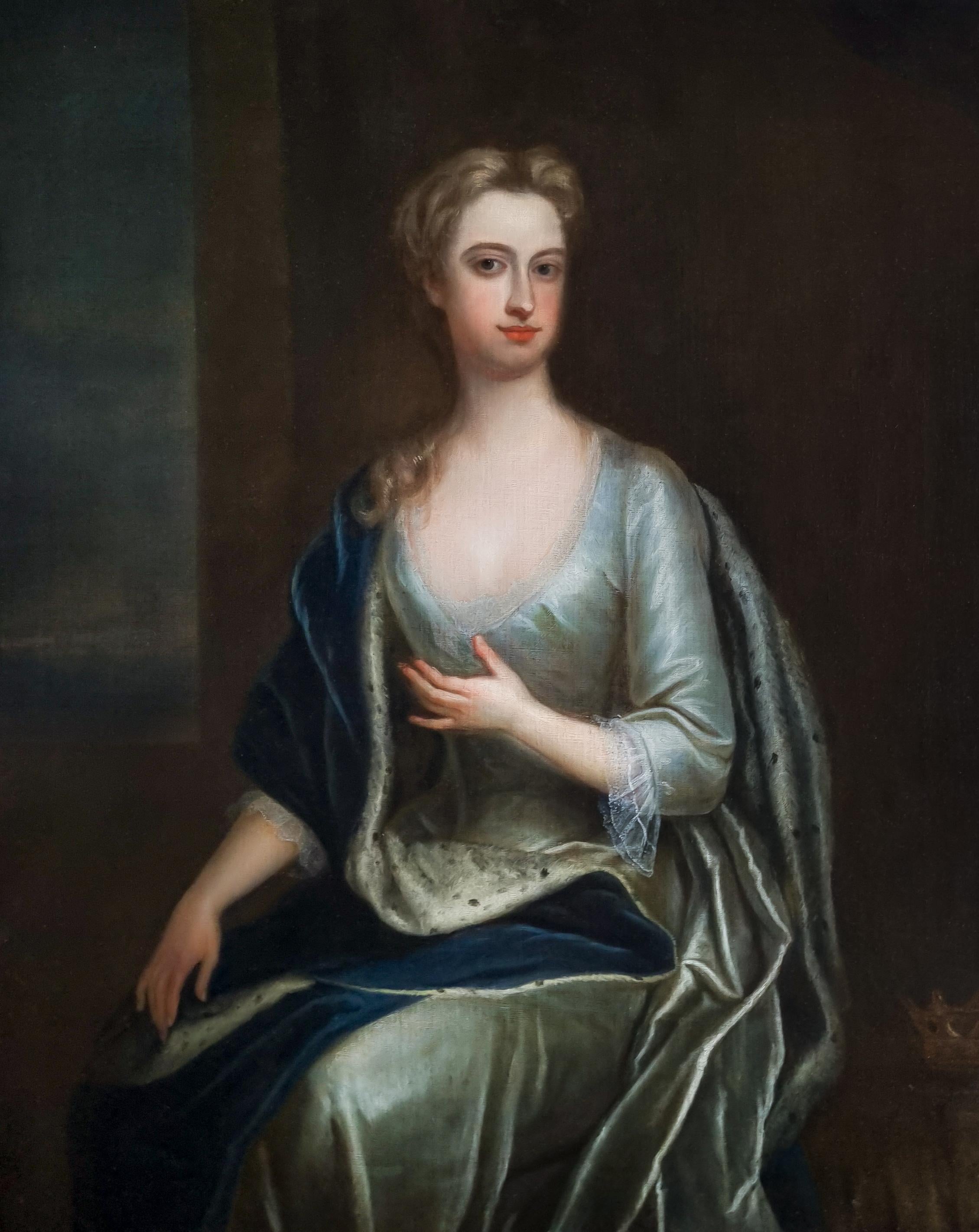 Portrait de Frances, vicomtesse Scudamore en robe d'argent et manteau bleu c.1709-1719
Par Charles Jervas (1675-1739)
 
Ce portrait élégant et gracieux, présenté par Titan Fine Art, a été peint par Charles Jervas, qui fut nommé en 1723 au poste de