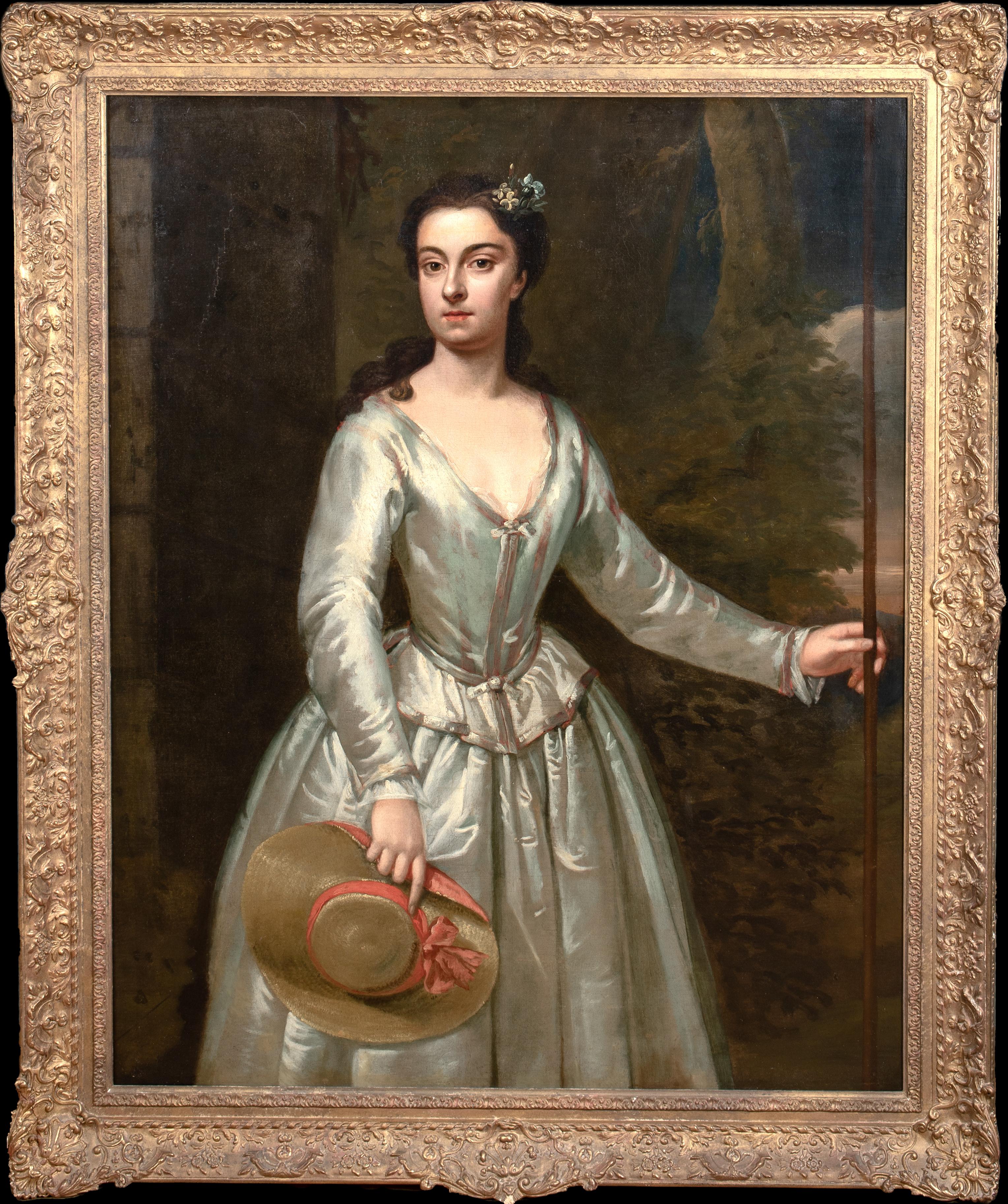 Portrait Painting Charles Jervas - Portrait de Lady Margaret Hasting, en tant que bergère 18ème siècle  CHARLES JERVAS