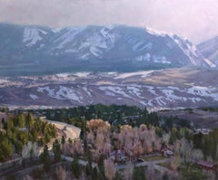 Pintura al óleo original de paisaje: Tarde en las montañas