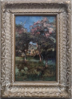 Canadian Painter Impressionist painting Garden with flowers Late 19th