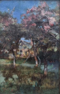 Canadian Painter Impressionist painting Garden with flowers Late 19th