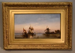Oil Painting by Charles John de Lacy "Shipping in a Calm"