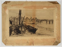 Old Battersea Bridge View, Chelsea, 1879 - Etching on Paper