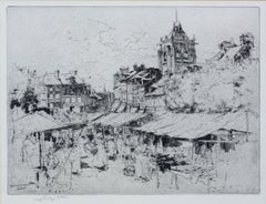Late 19th Century Normandy French Market Engraving