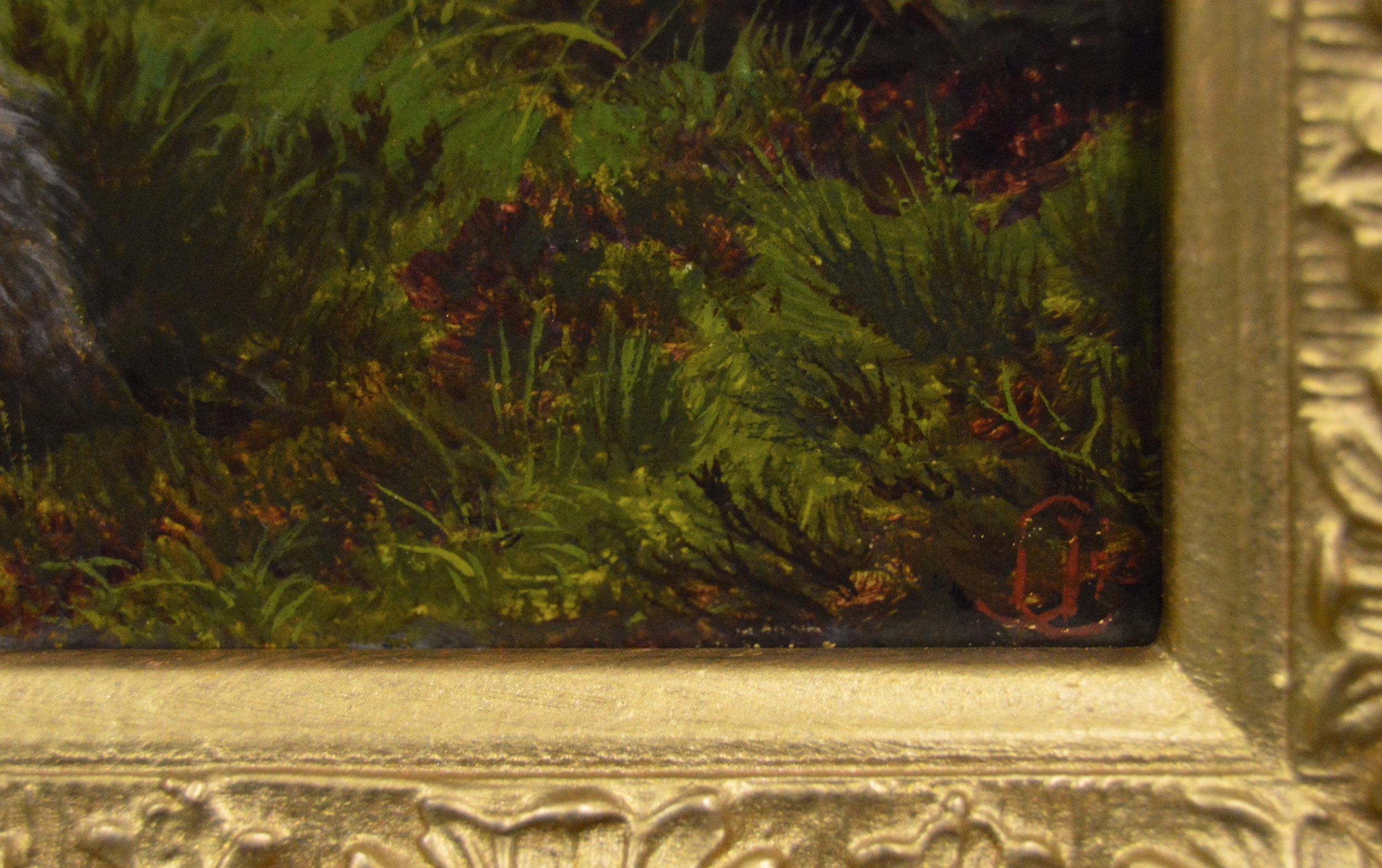 Charles Jones
Británica, (1836-1892)
Ganado y ovejas de las Highlands junto a un lago
Óleo sobre tabla, firmado con monograma y fechado (18)75, además inscrito y fechado verso
Tamaño de la imagen: 9,25 pulgadas x 13,5 pulgadas
Tamaño con marco