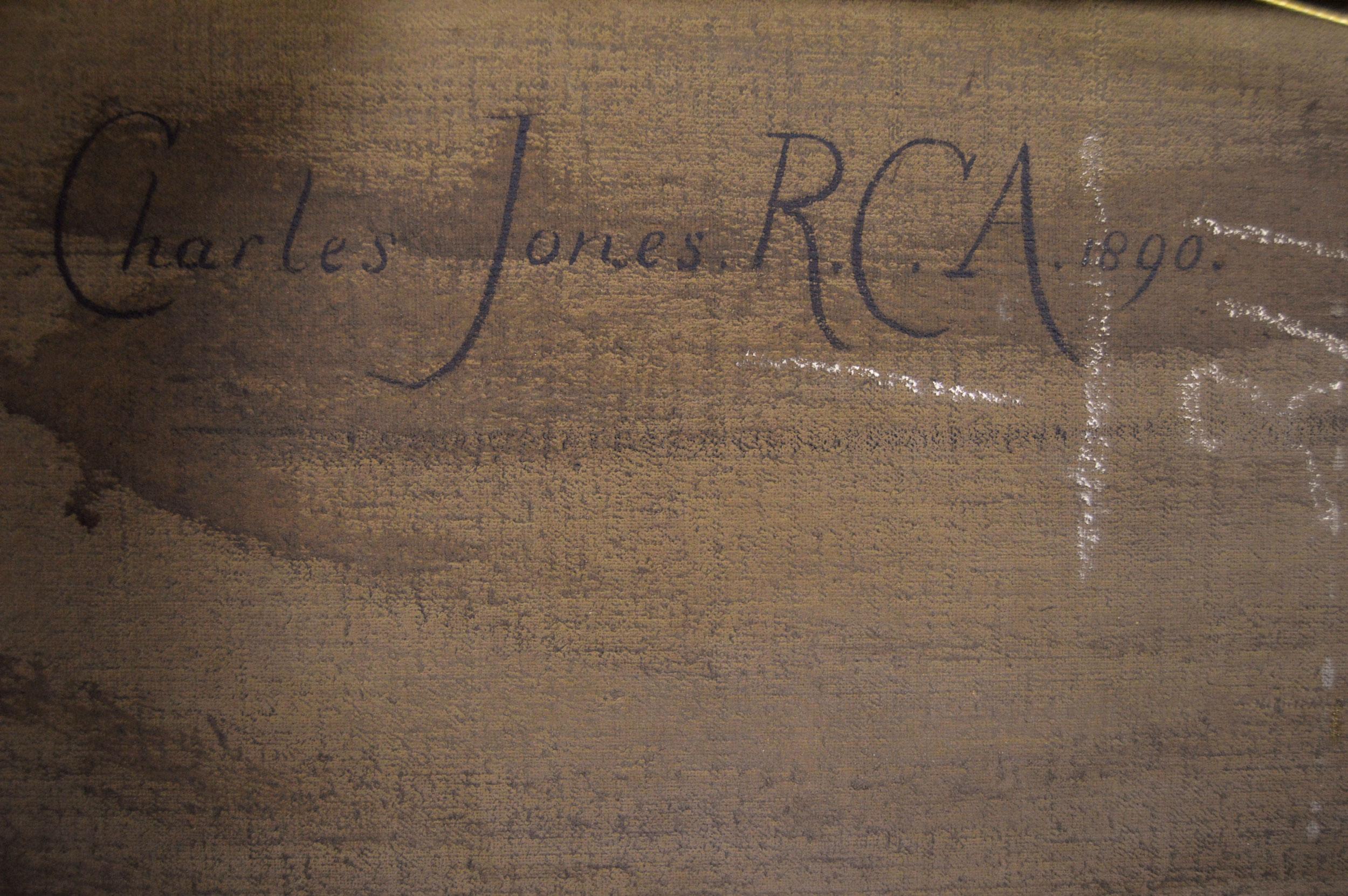 Peinture à l'huile du 19e siècle représentant des moutons près d'une porte de cinq bars 2