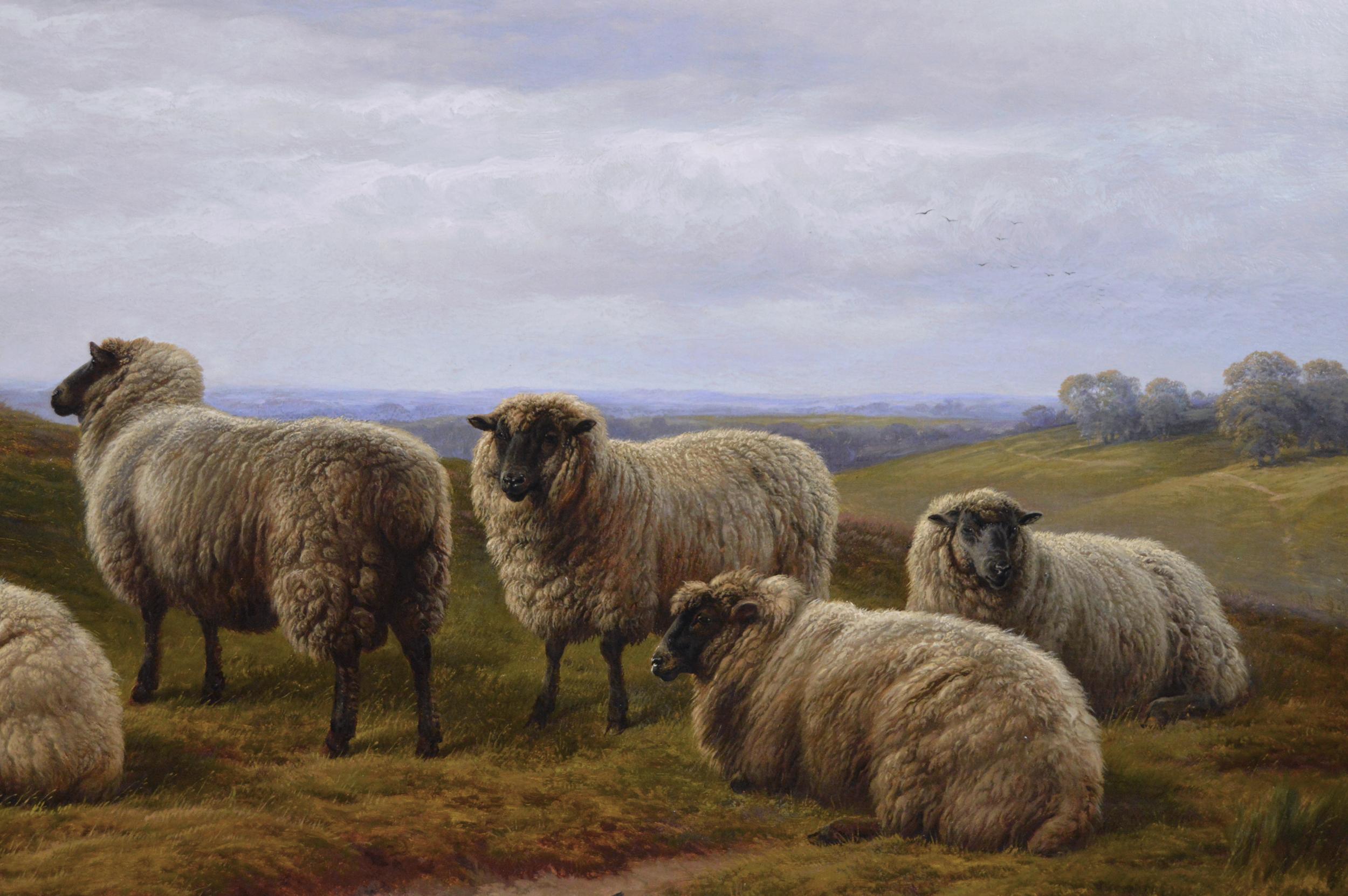 sheep and crows painting