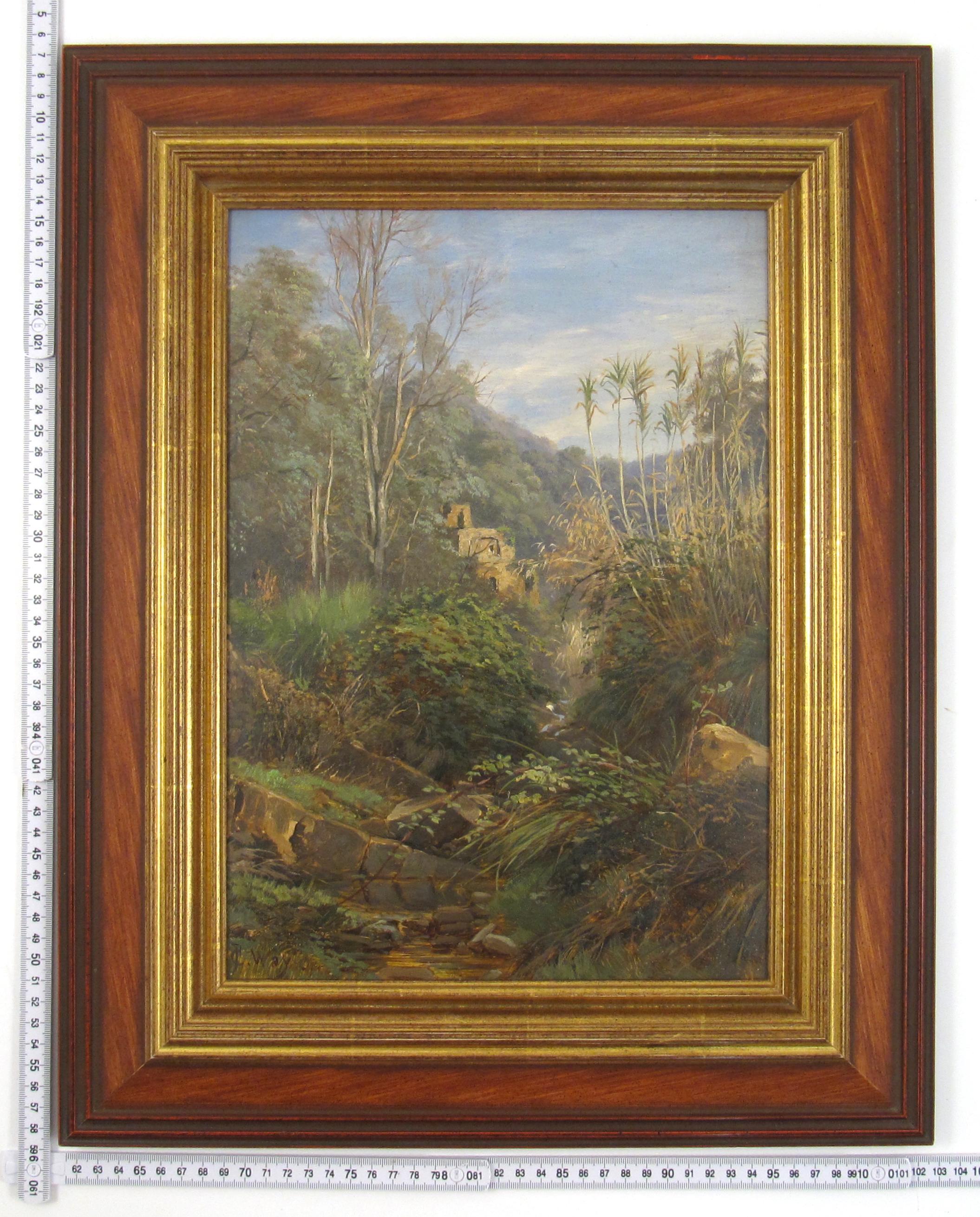 Charles Jones Way ( 1835 - 1919 ) Stream above Ospedaletti Italy Oil Painting For Sale 7