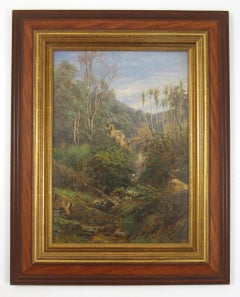 Charles Jones Way ( 1835 - 1919 ) Stream above Ospedaletti Italy Oil Painting