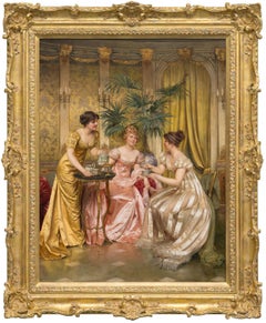 Afternoon Tea - 19th Century Oil on Canvas Painting