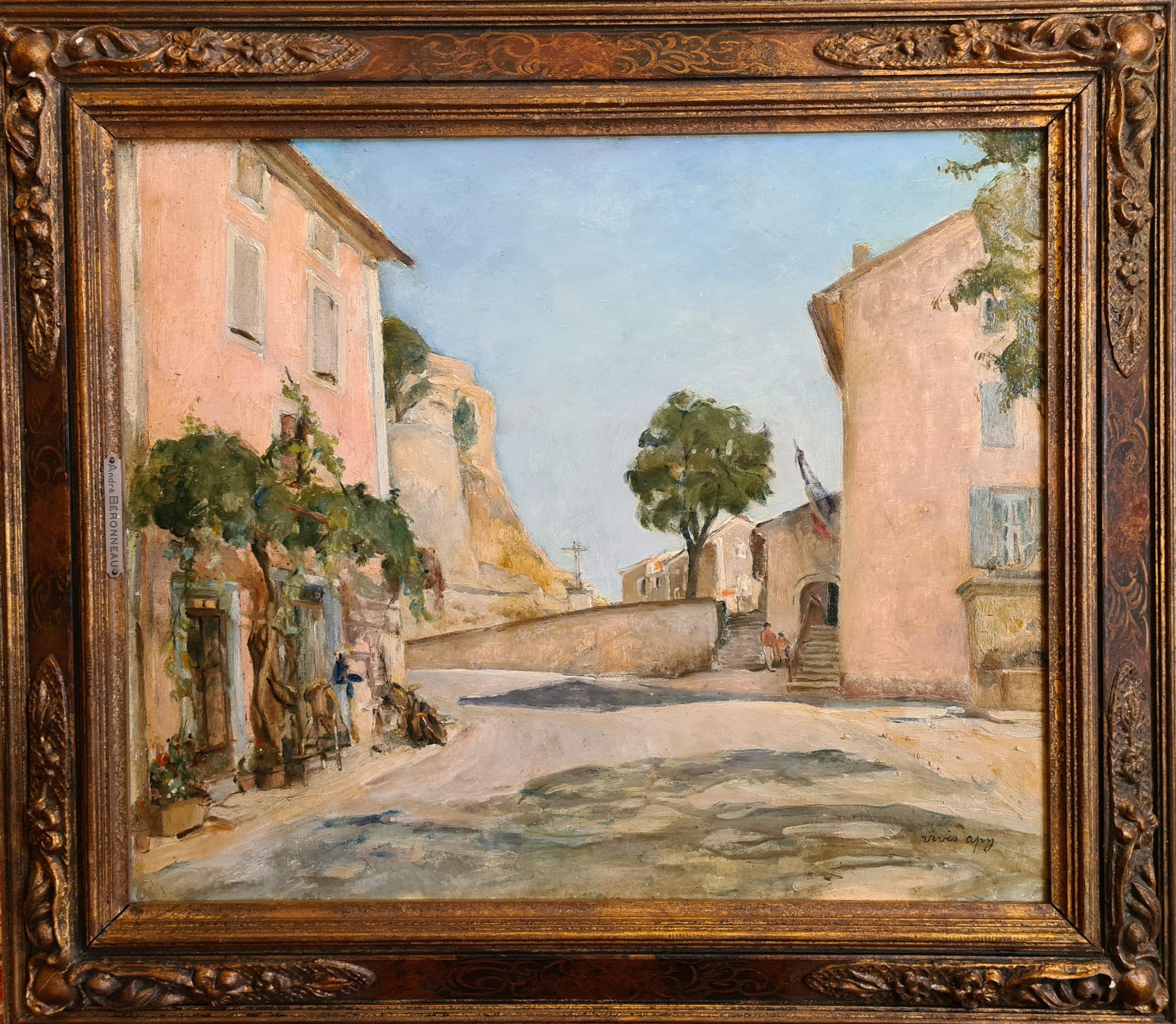  Charles Joseph Vives Apy Figurative Painting - Village Near Marseille, South of France.